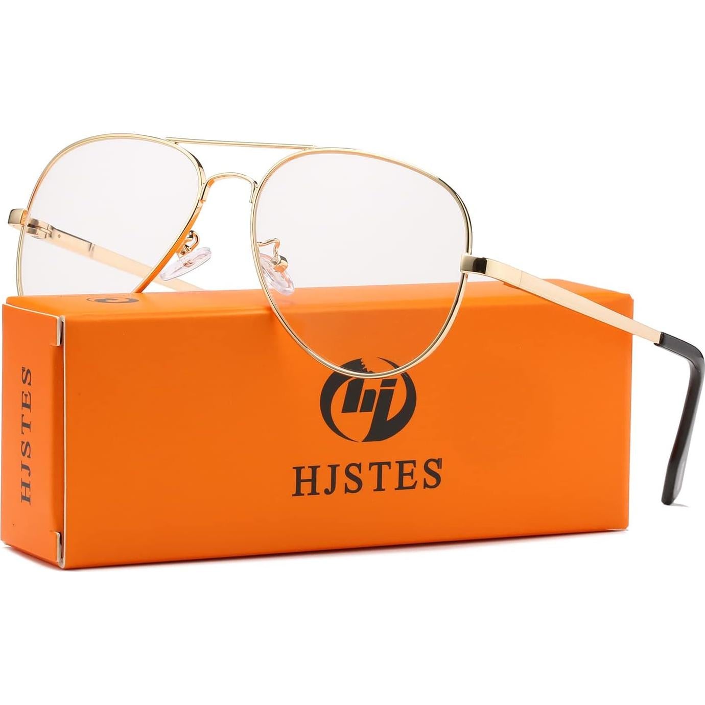 Gafas de Aviador HJSTES Lentes Transparentes Anti Luz Azul