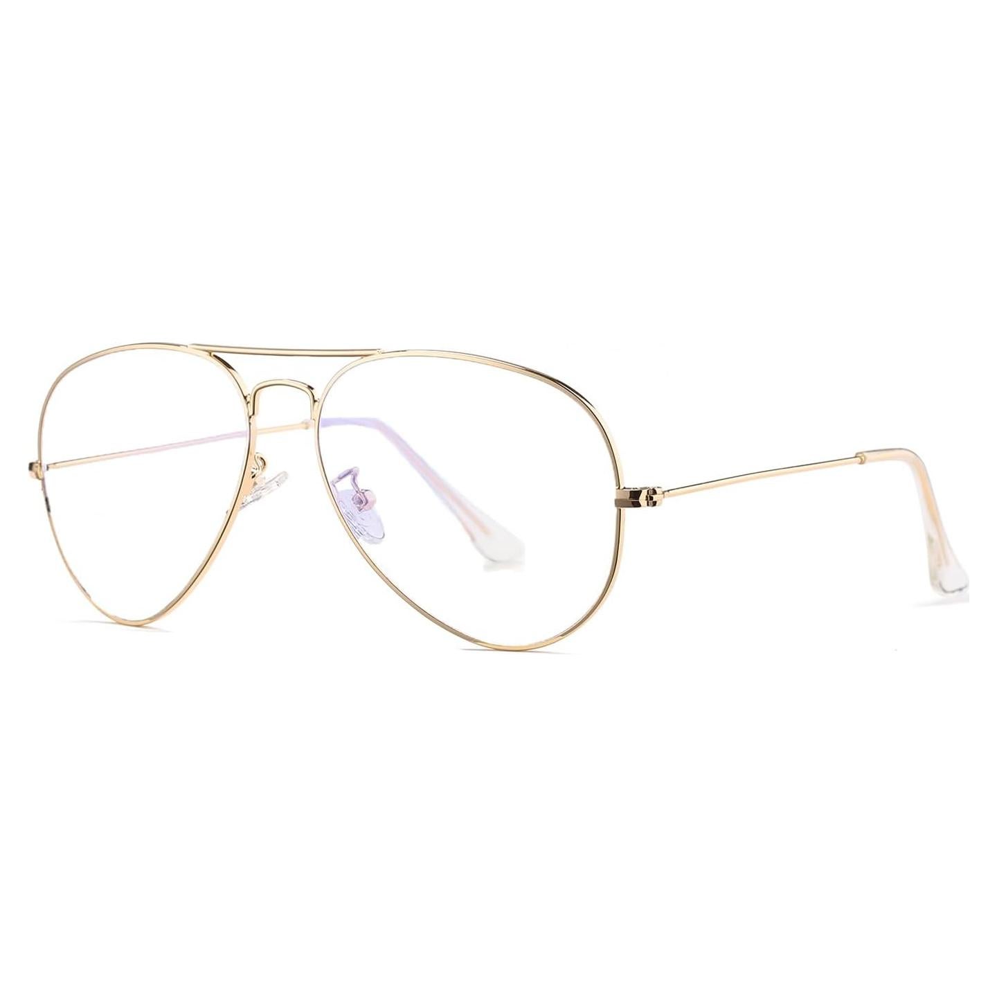 Gafas de Aviador HJSTES Lentes Transparentes Anti Luz Azul