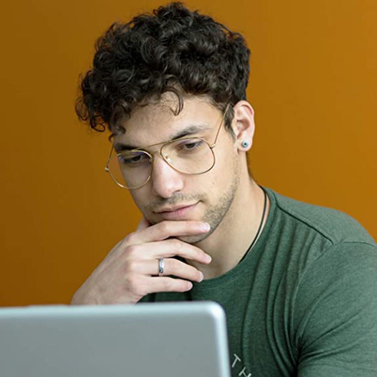 Gafas de Aviador HJSTES Lentes Transparentes Anti Luz Azul