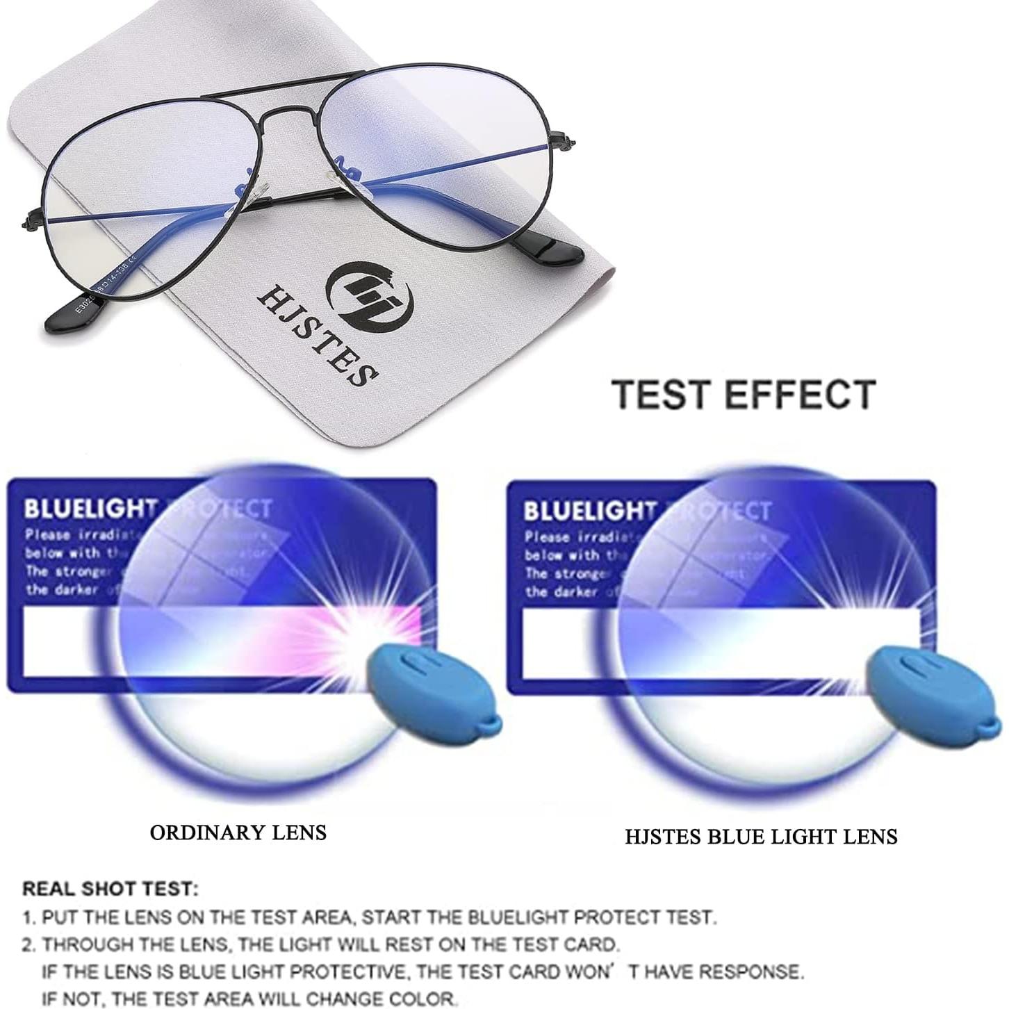 Gafas de Aviador HJSTES Anti Luz Azul Marco Clásico