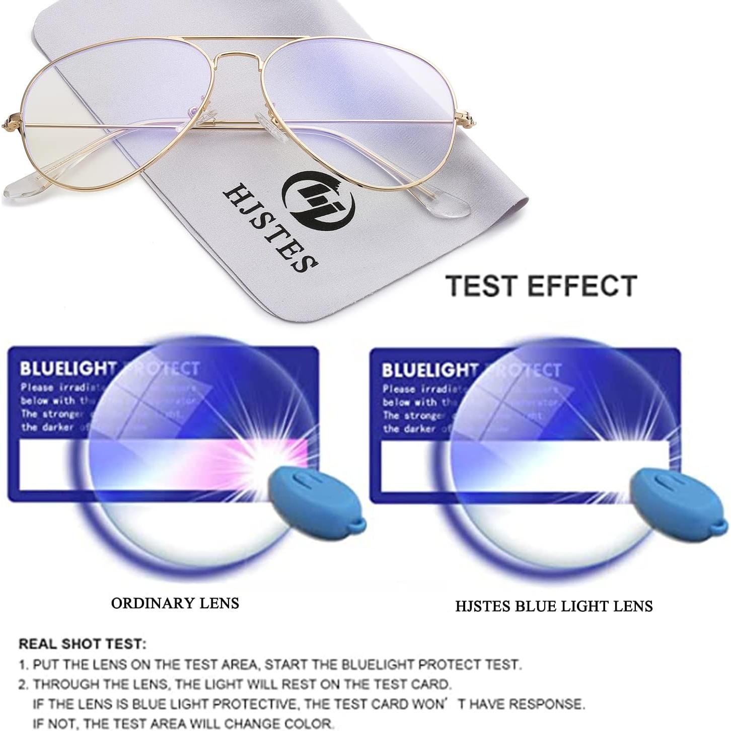 Gafas de Aviador HJSTES Lentes Anti Luz Azul para Todos