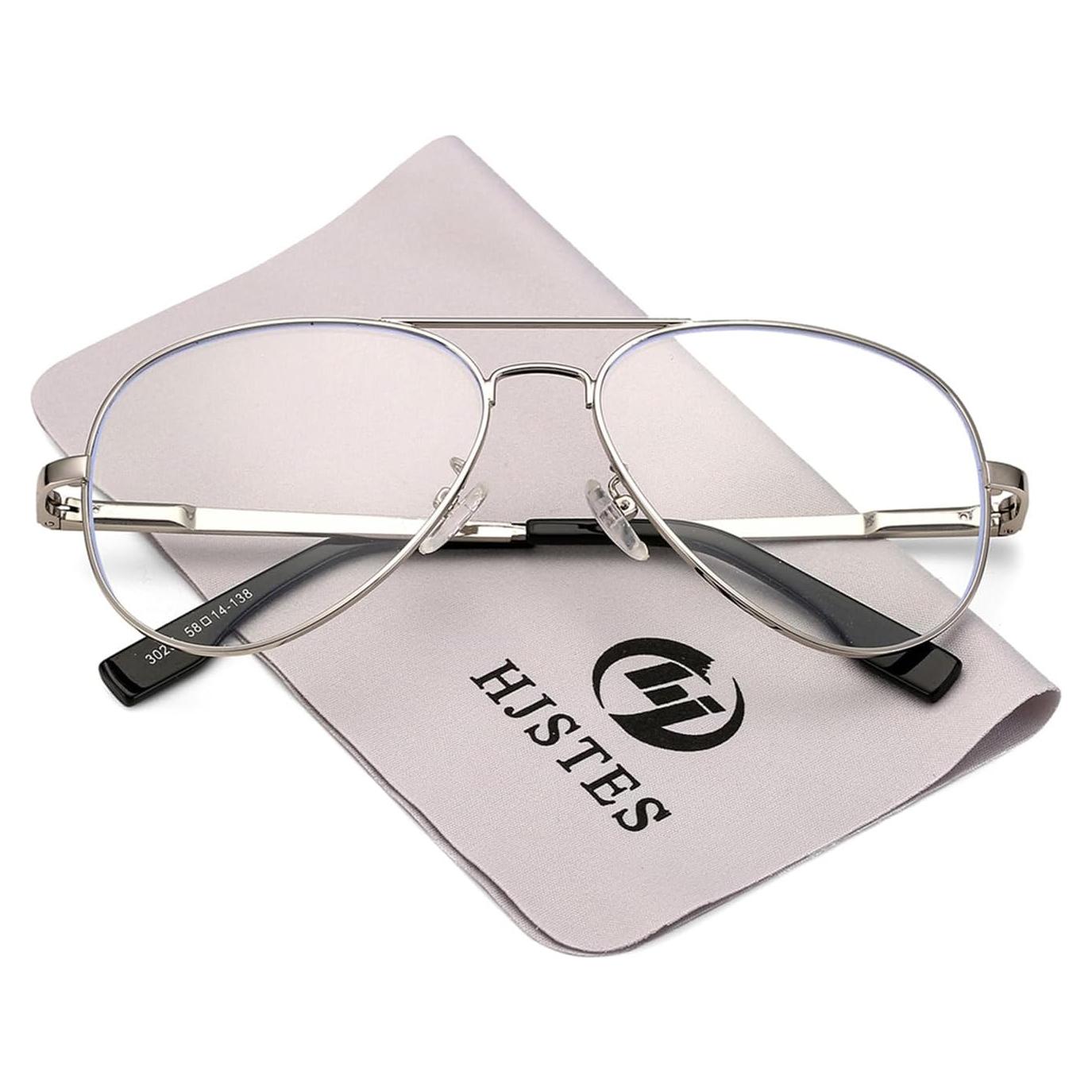 Gafas de Aviador HJSTES Lentes Transparentes Anti-Luz Azul