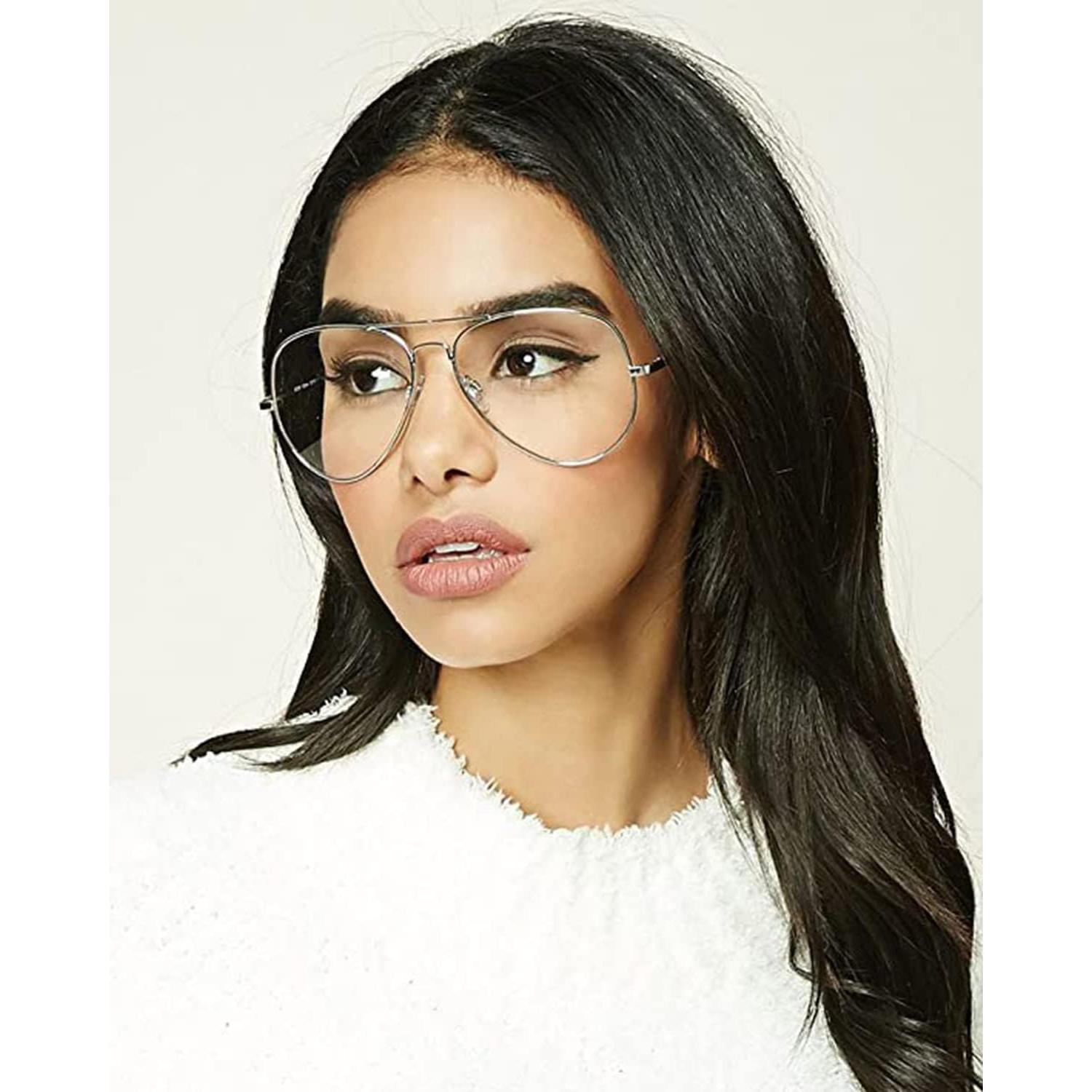 Gafas de Aviador HJSTES Lentes Transparentes Anti-Luz Azul