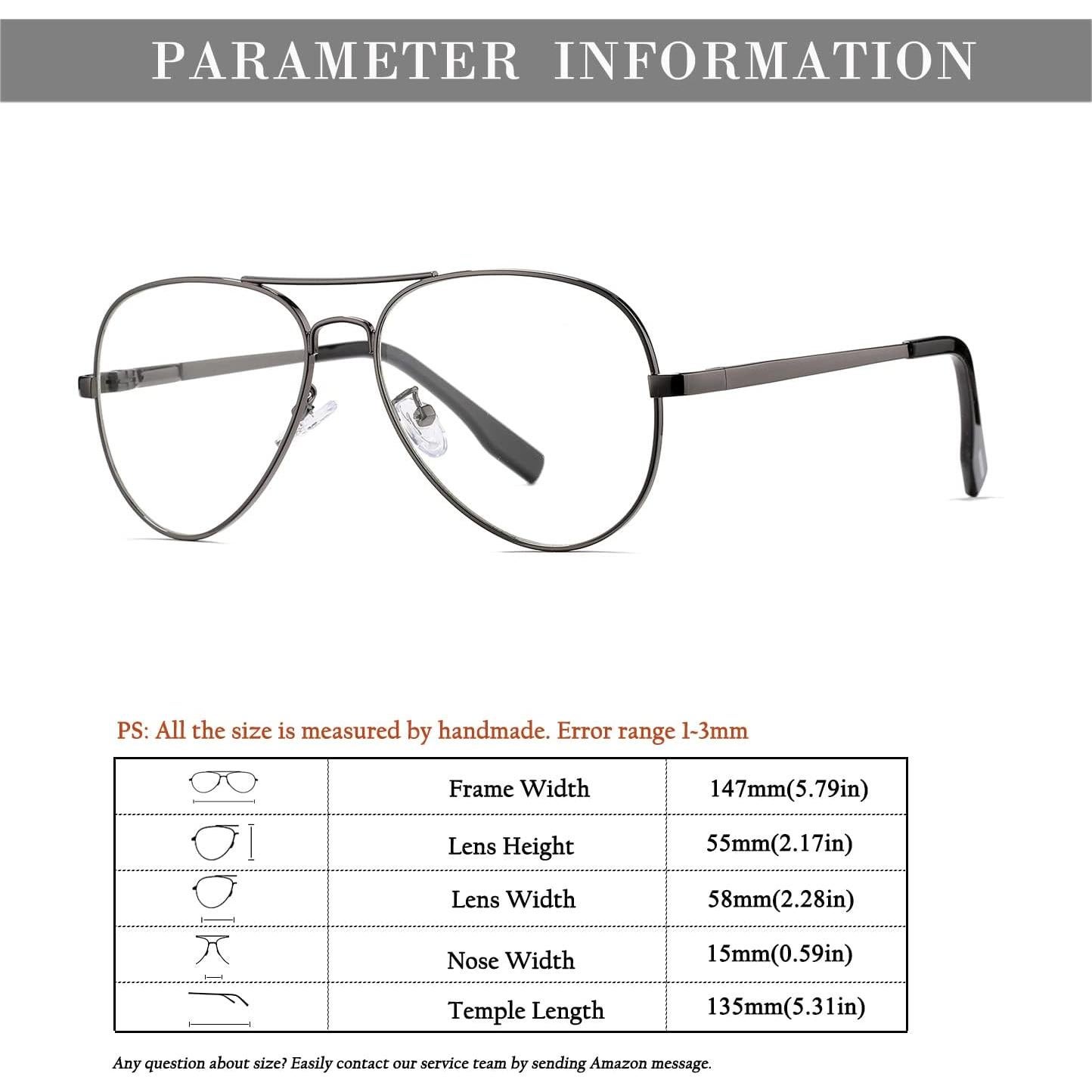 Gafas de Aviador HJSTES Lentes Transparentes Anti Luz Azul