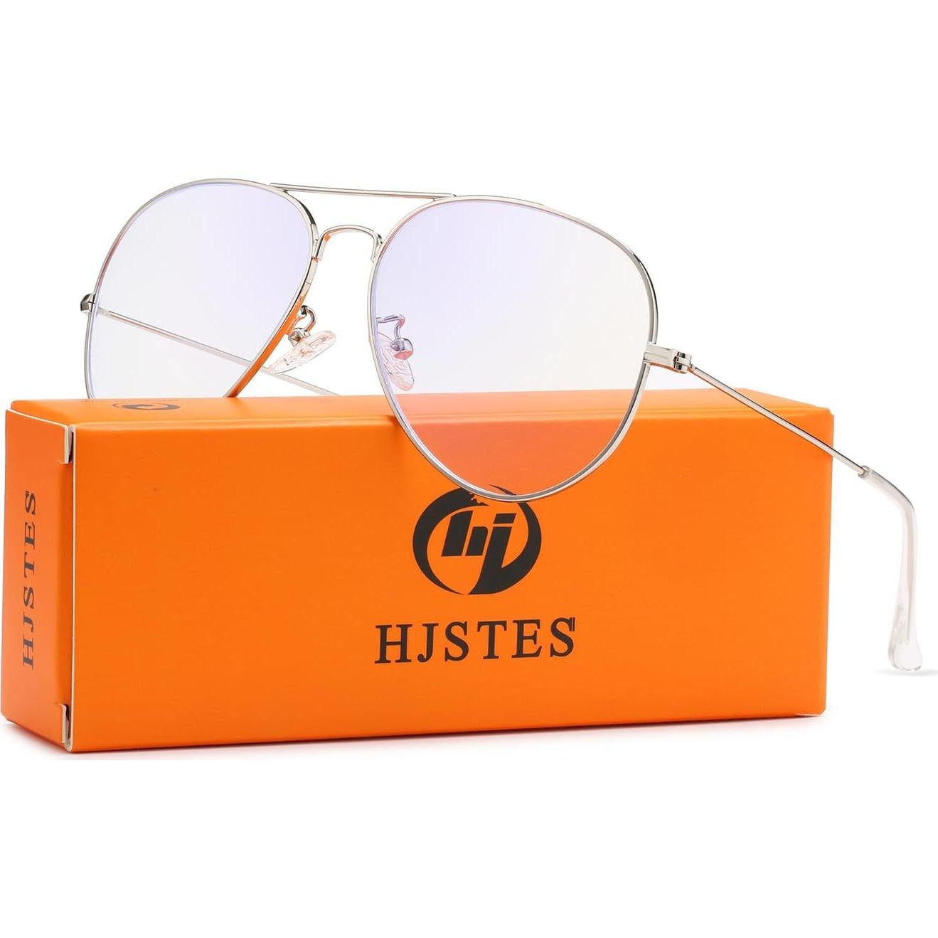 Gafas de Aviador HJSTES Lentes Transparentes Anti Luz Azul