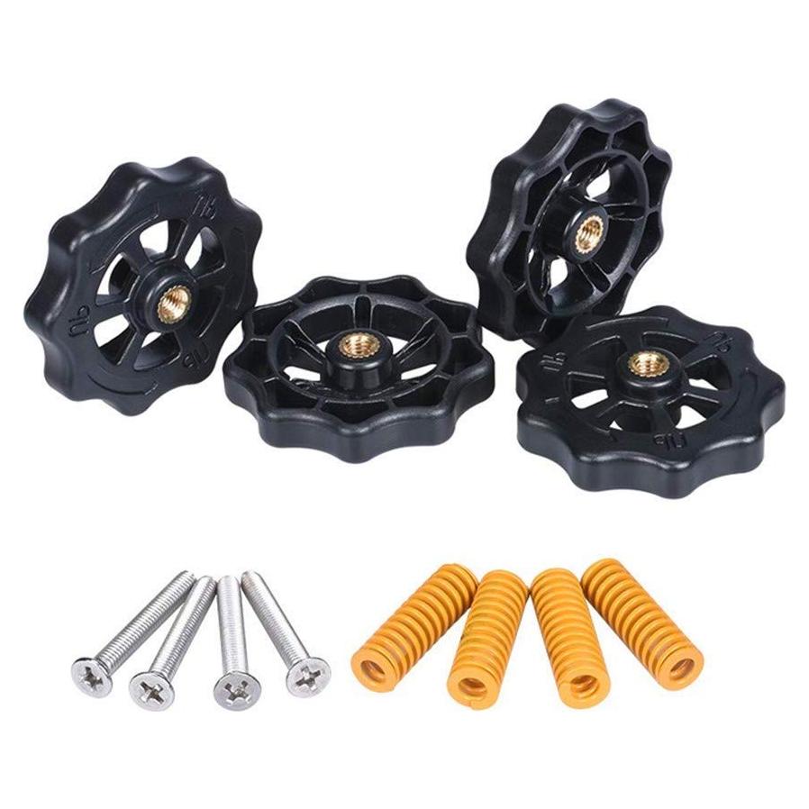 Kit de Nivelación 3Dman: 4 Tuercas + 4 Resortes + 4 Tornillos M4