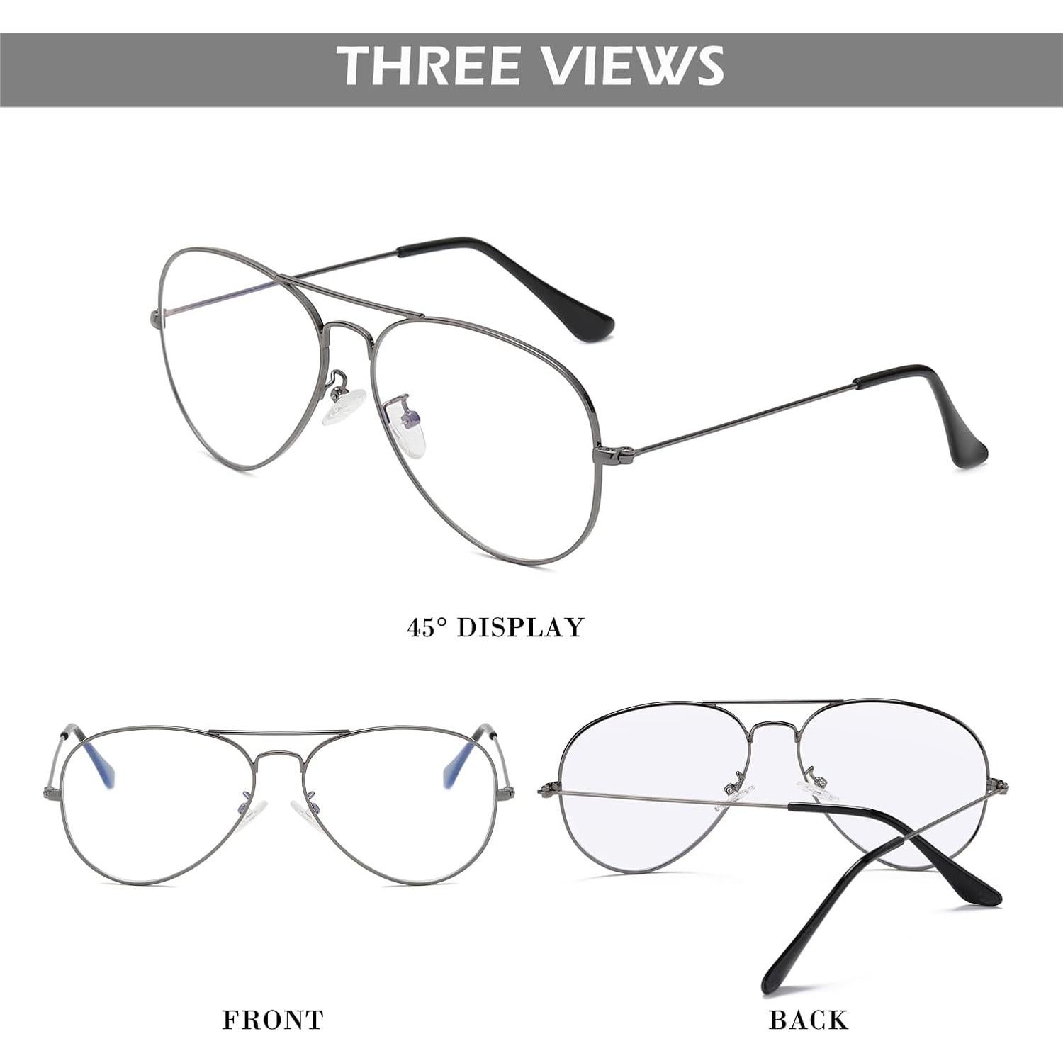 Gafas de Aviador HJSTES con Lente Anti Luz Azul