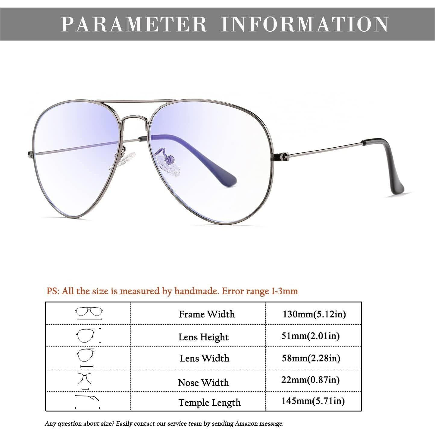 Gafas de Aviador HJSTES con Lente Anti Luz Azul
