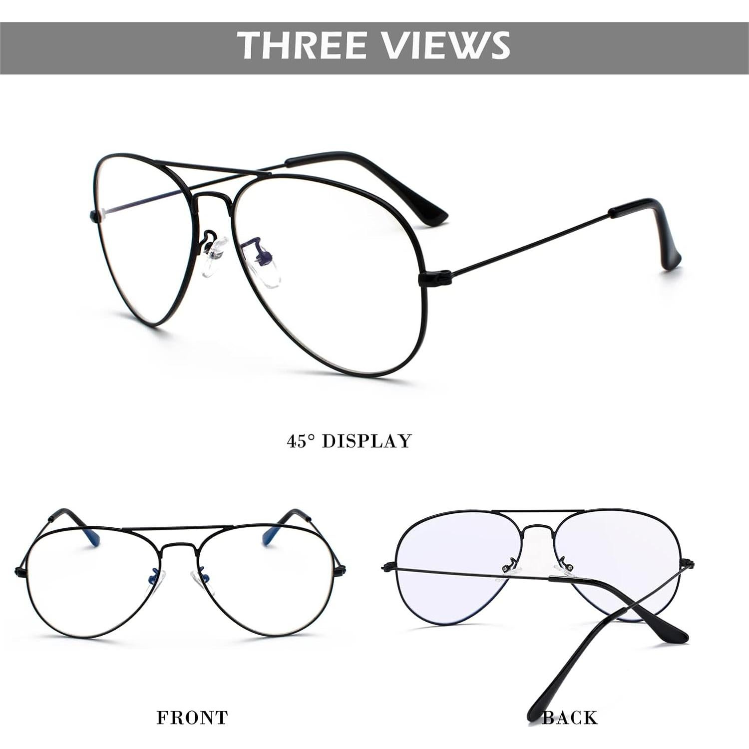 Gafas de Aviador HJSTES Lentes Transparentes Anti Luz Azul