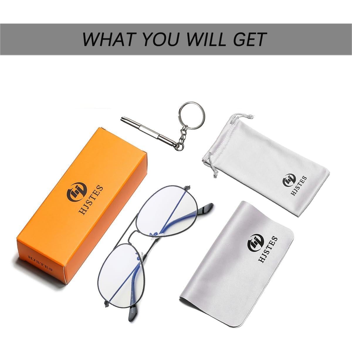 Gafas de Aviador HJSTES Lentes Transparentes Anti Luz Azul