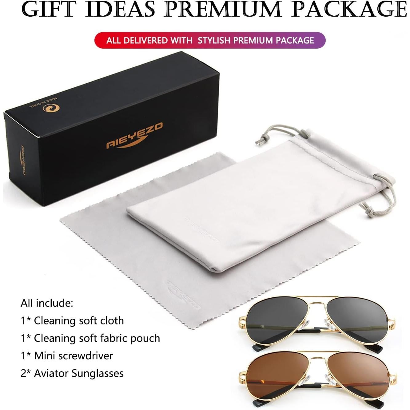 Gafas de sol AIEYEZO aviador polarizadas UV400 unisex