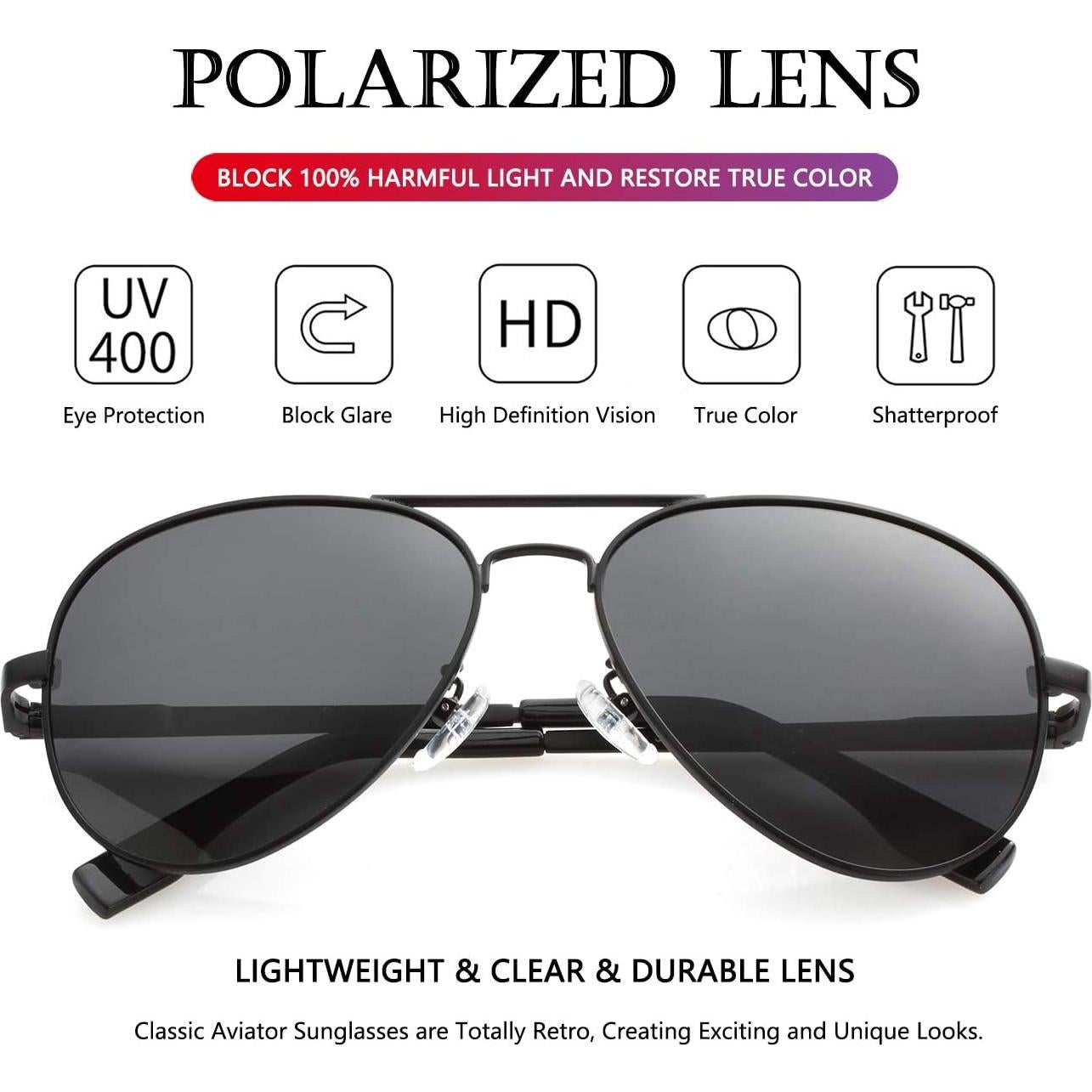 Gafas de sol AIEYEZO aviador polarizadas UV400 unisex