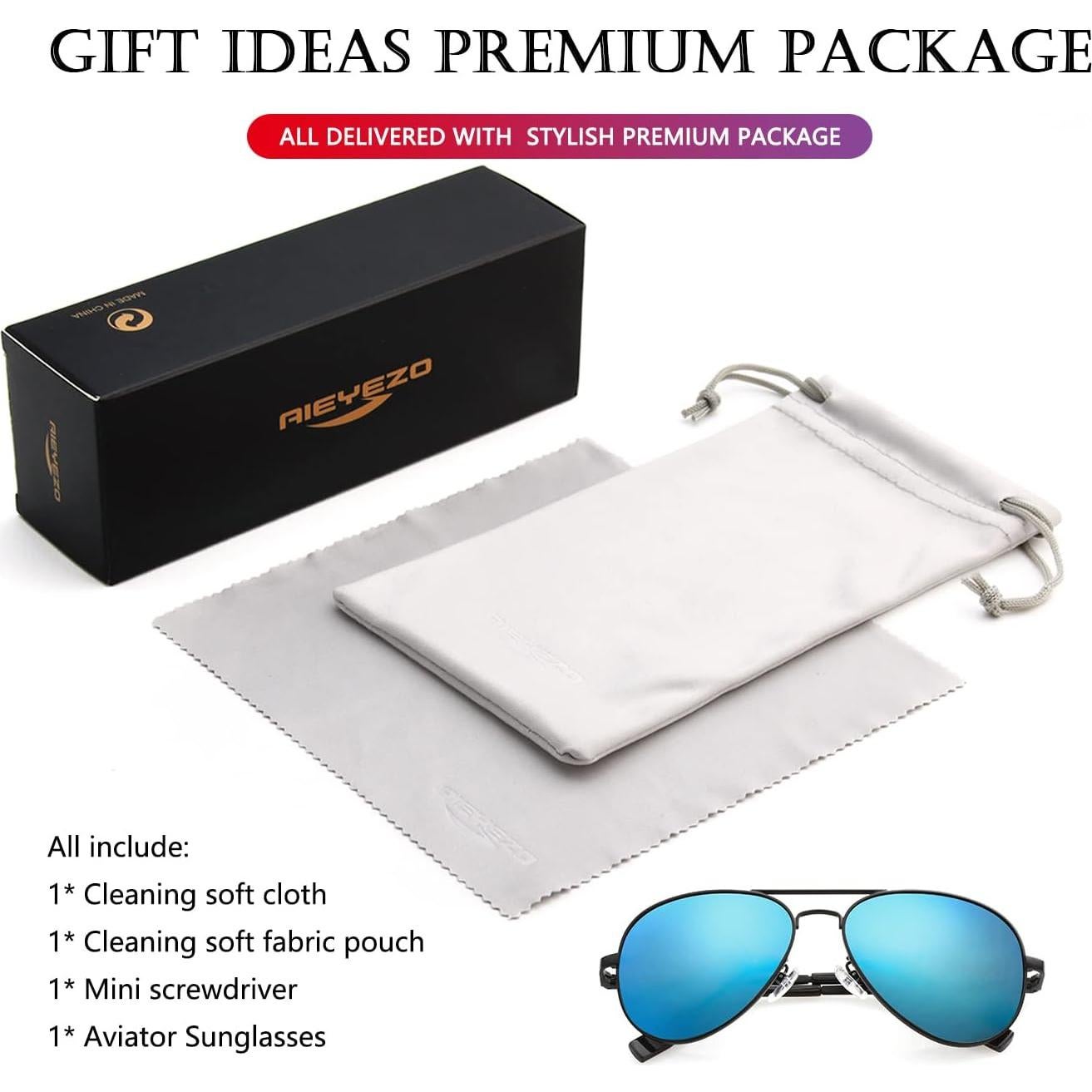 Gafas de sol AIEYEZO aviador polarizadas UV400 unisex