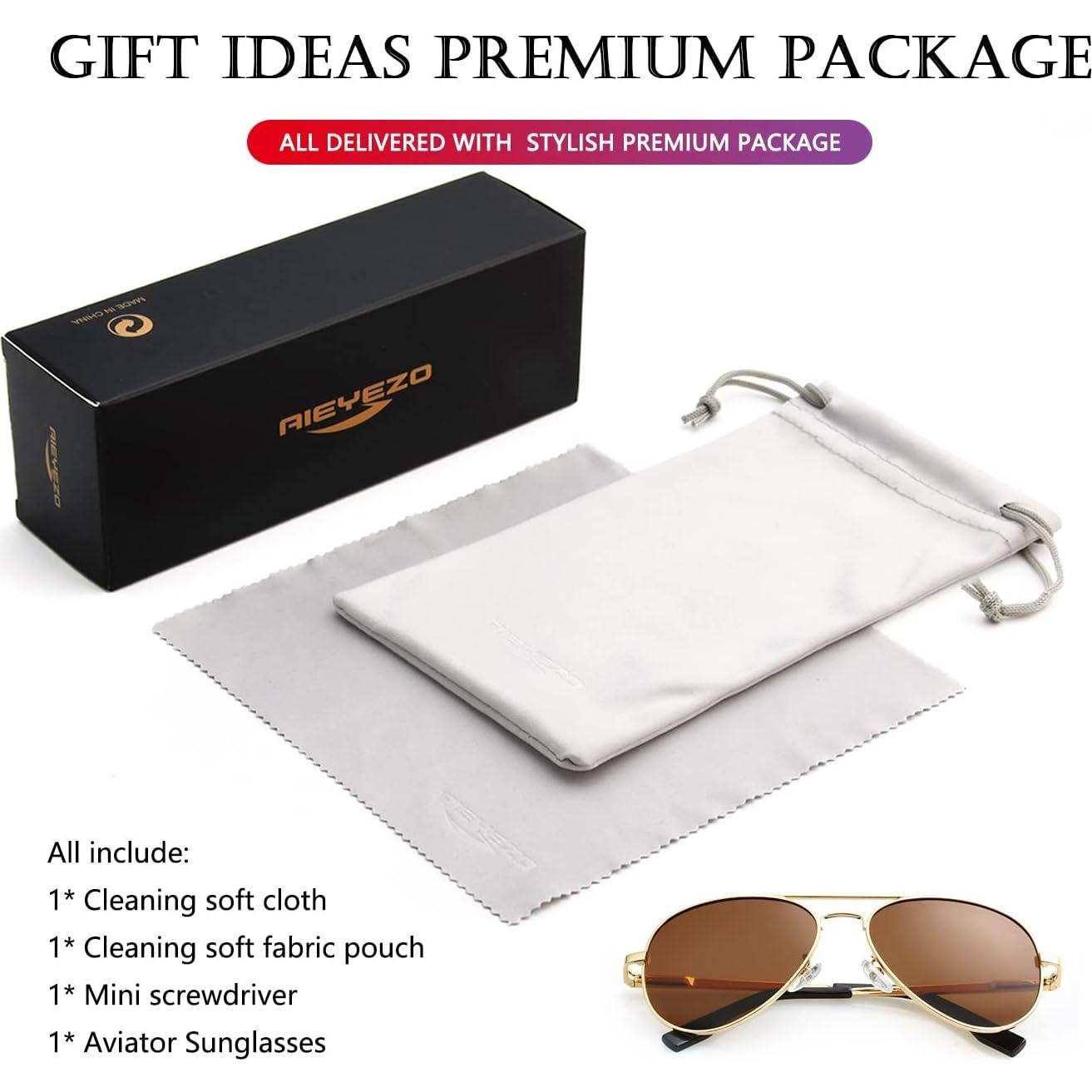 Gafas de sol AIEYEZO aviador polarizadas UV400 unisex