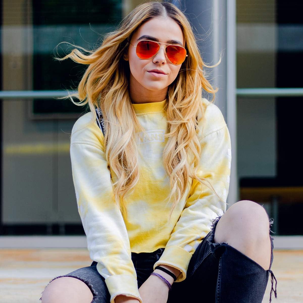 AIEYEZO Gafas de Sol Aviador Polarizadas Oro Espejo Rojo