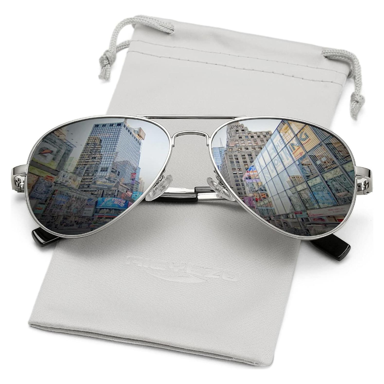 Gafas de sol AIEYEZO aviador polarizadas UV400 plata