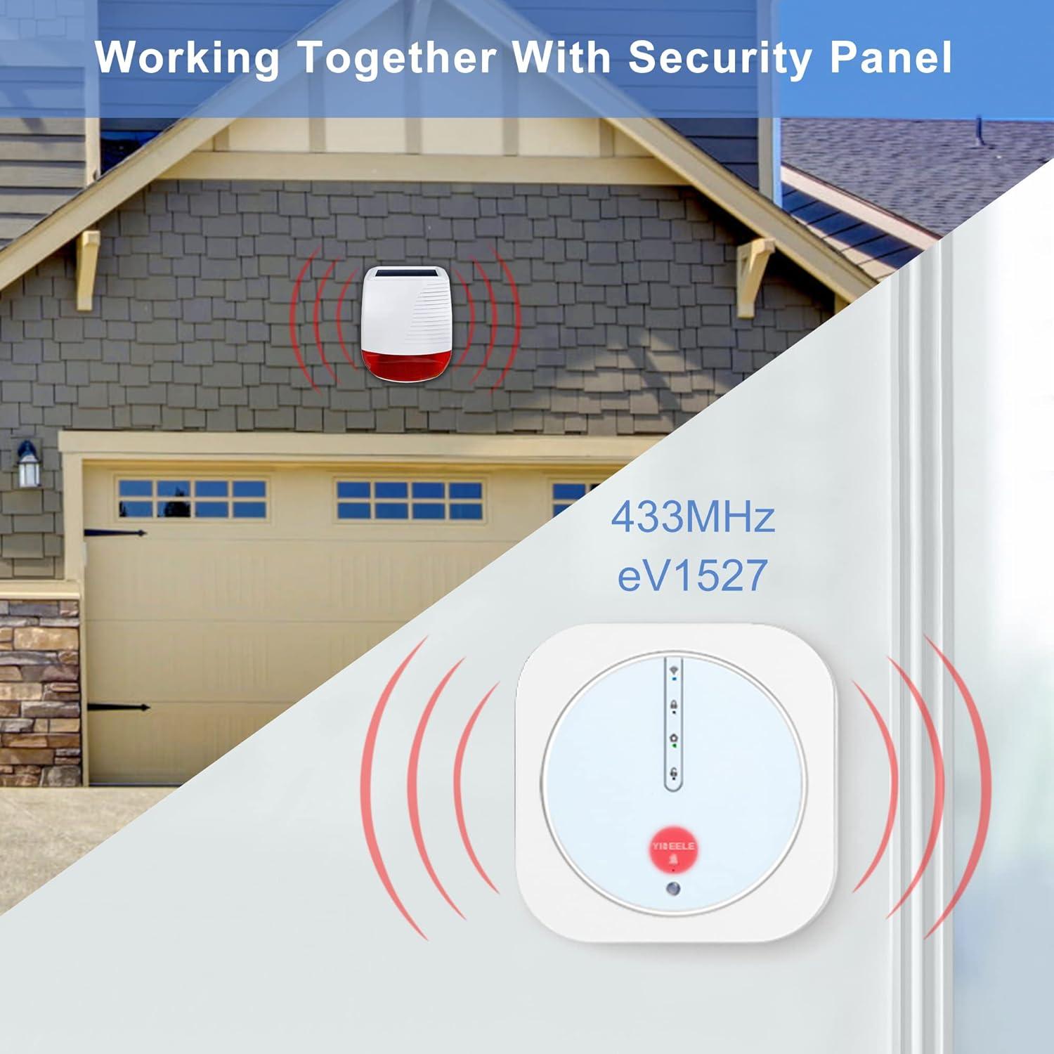Sirena Estroboscópica Solar YISEELE 120dB IP65 para Seguridad