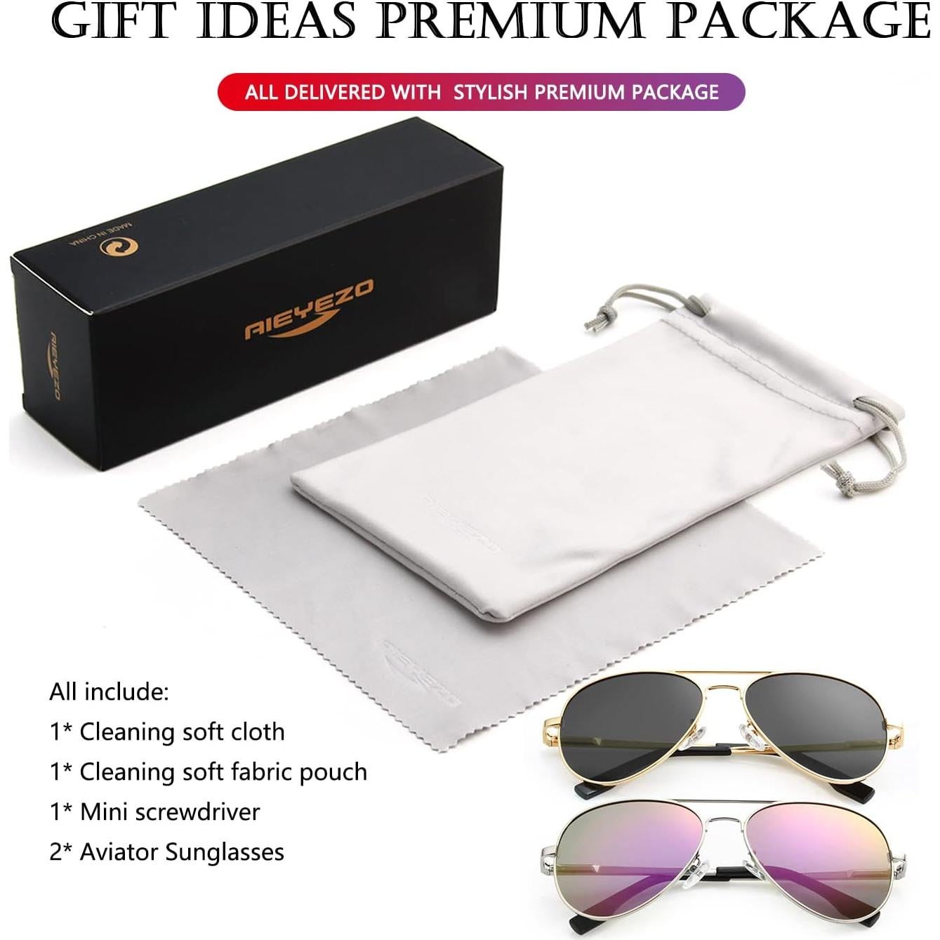 Gafas de Sol Aviador AIEYEZO Polarizadas UV400 58mm