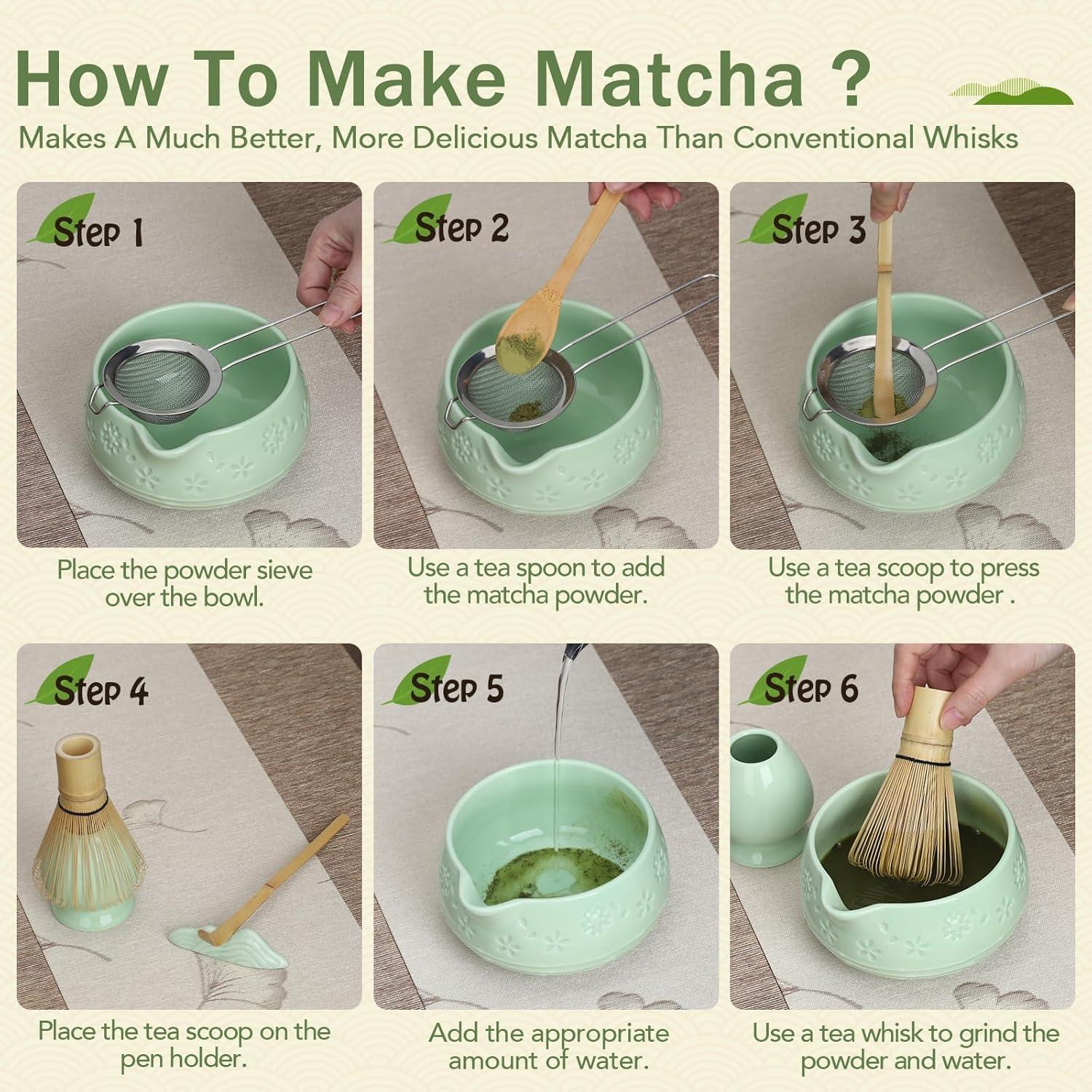 Juego de Ceremonia de Matcha Giiouni - 8 Piezas, Cerámica Menta