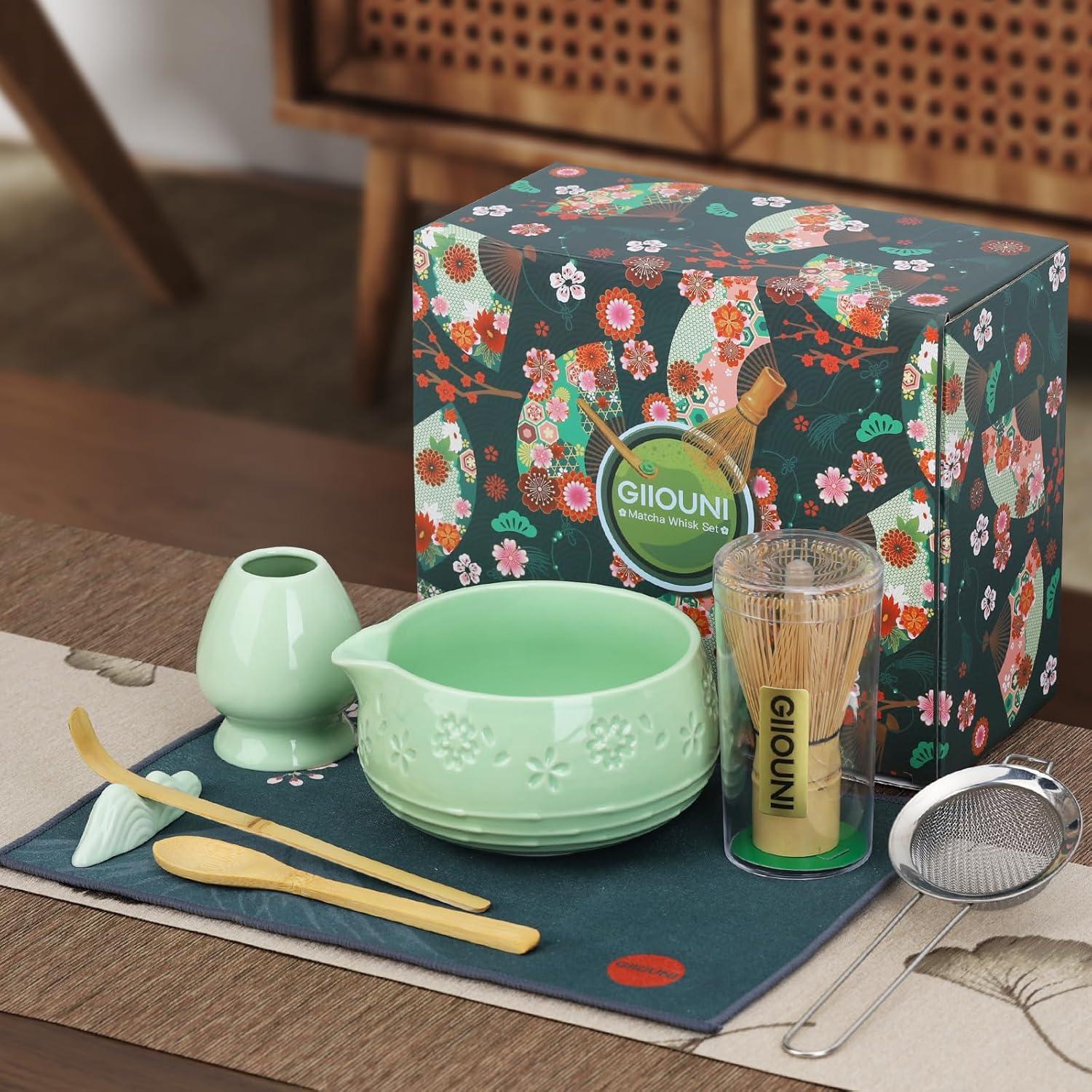 Juego de Ceremonia de Matcha Giiouni - 8 Piezas, Cerámica Menta