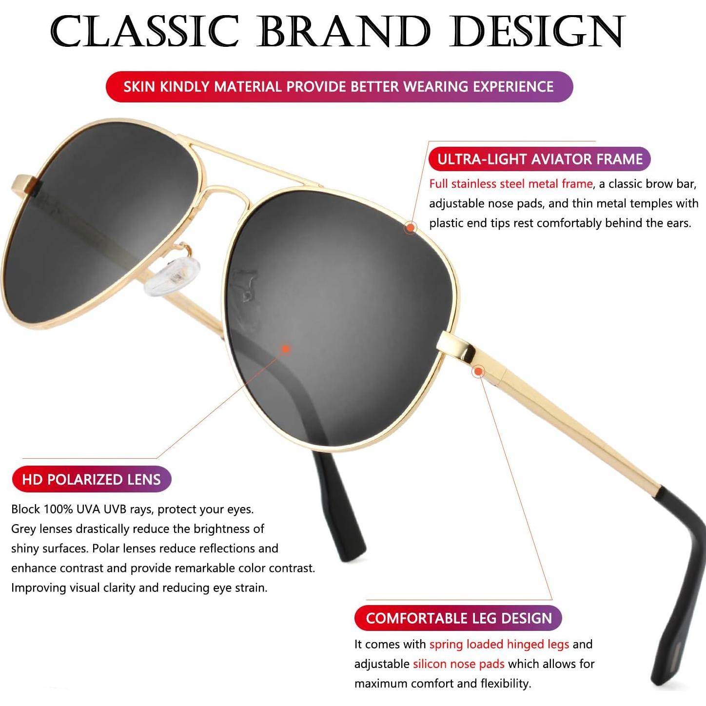 Gafas de sol AIEYEZO aviador polarizadas UV400 unisex