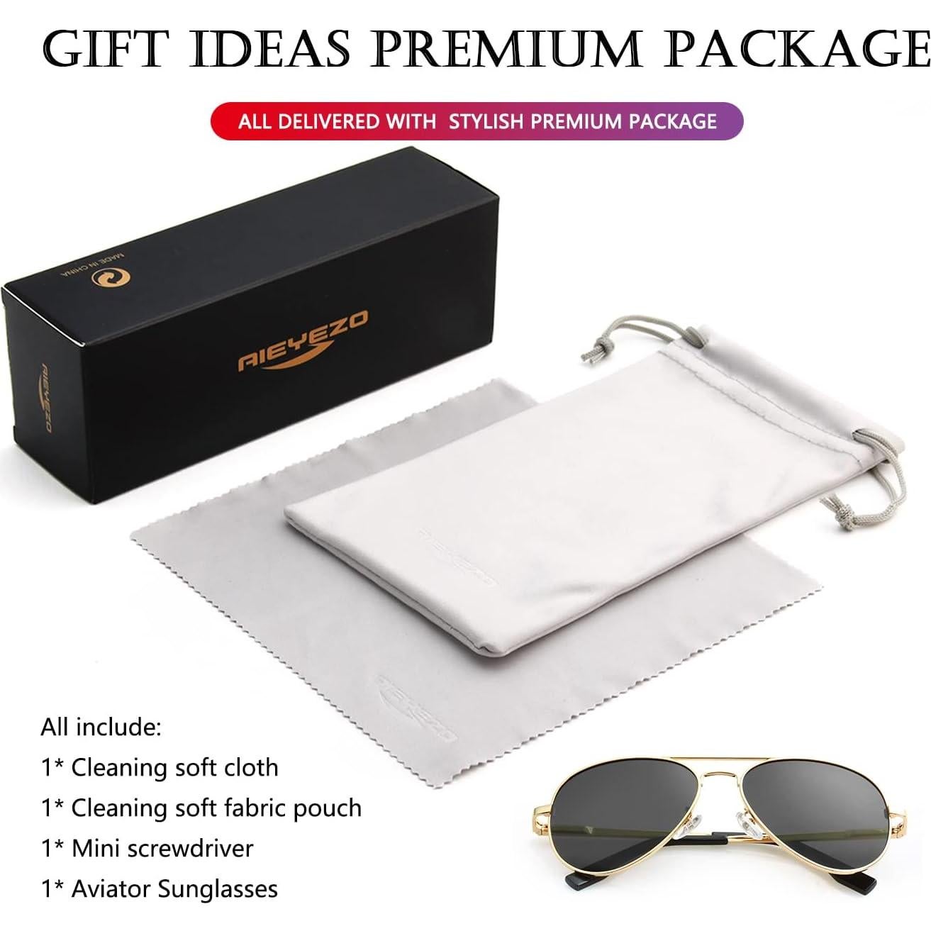 Gafas de sol AIEYEZO aviador polarizadas UV400 unisex