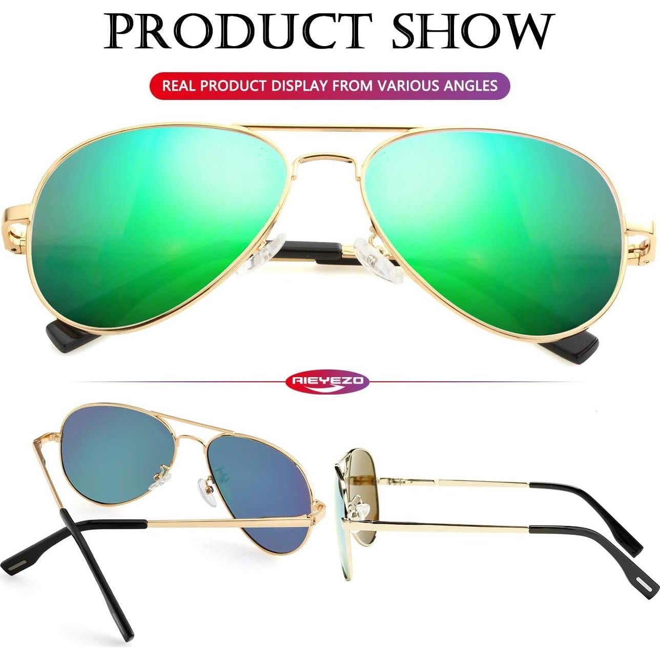 Gafas de Sol Aviador AIEYEZO Polarizadas UV400 Unisex