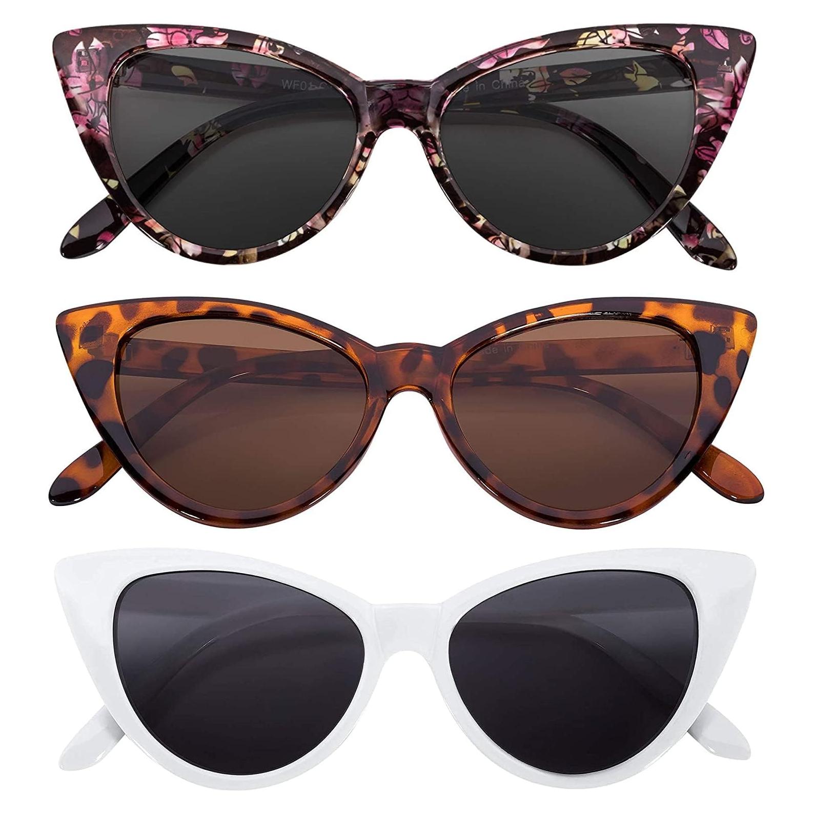 3 Gafas de Sol Gato OWL Retro UV400 para Mujeres