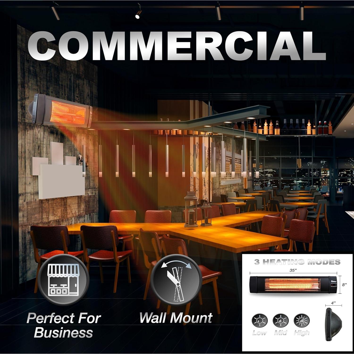 Calentador Infrarrojo Dr Infrared DR-238 900W-1500W Negro