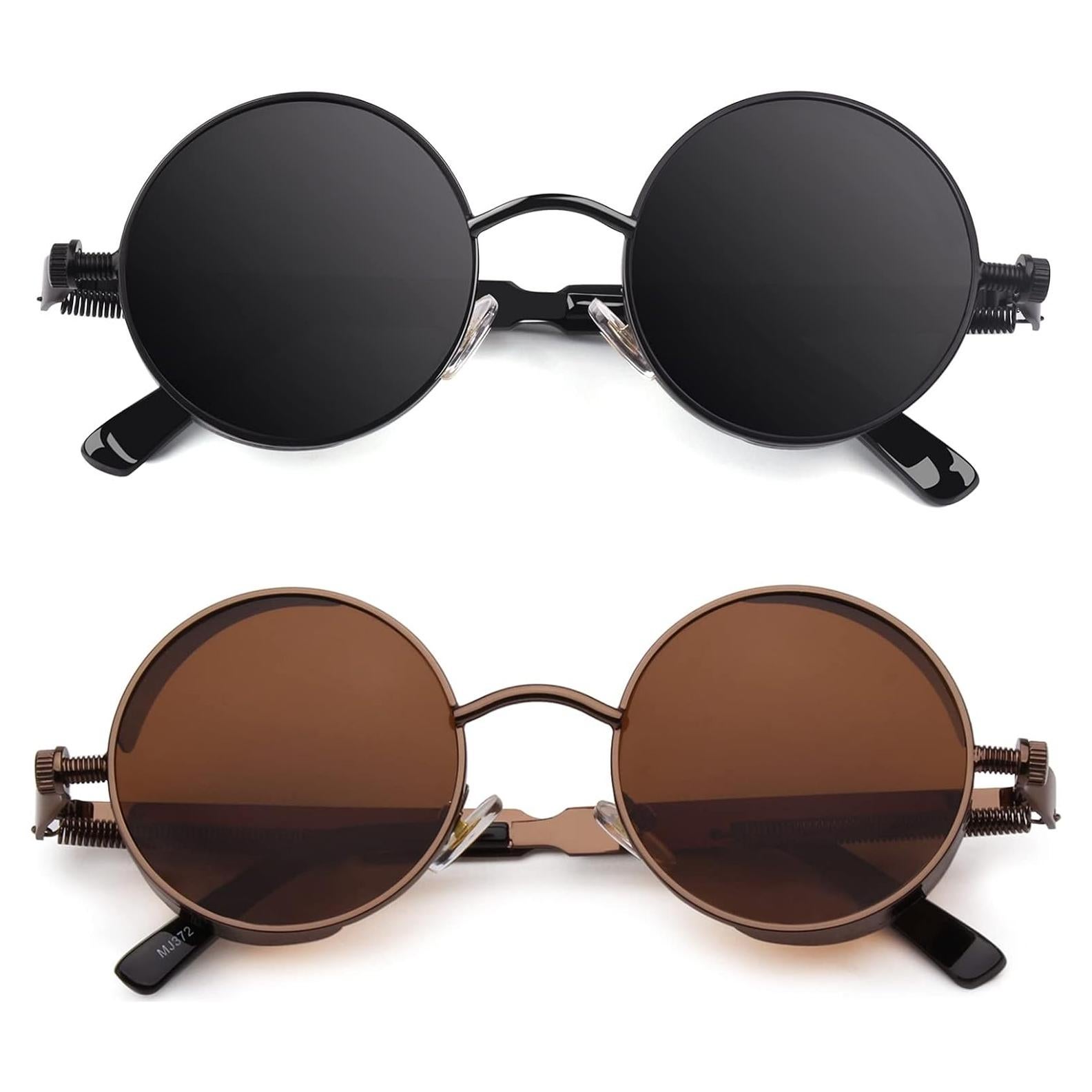 Gafas de Sol Polarizadas CGID Steampunk Redondas UV400