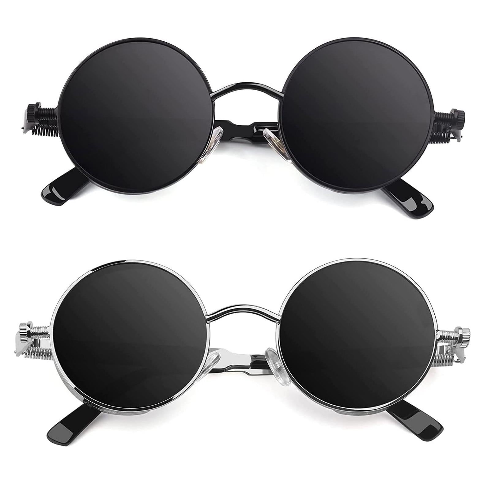 CGID Gafas de Sol Redondas Retro Steampunk UV400