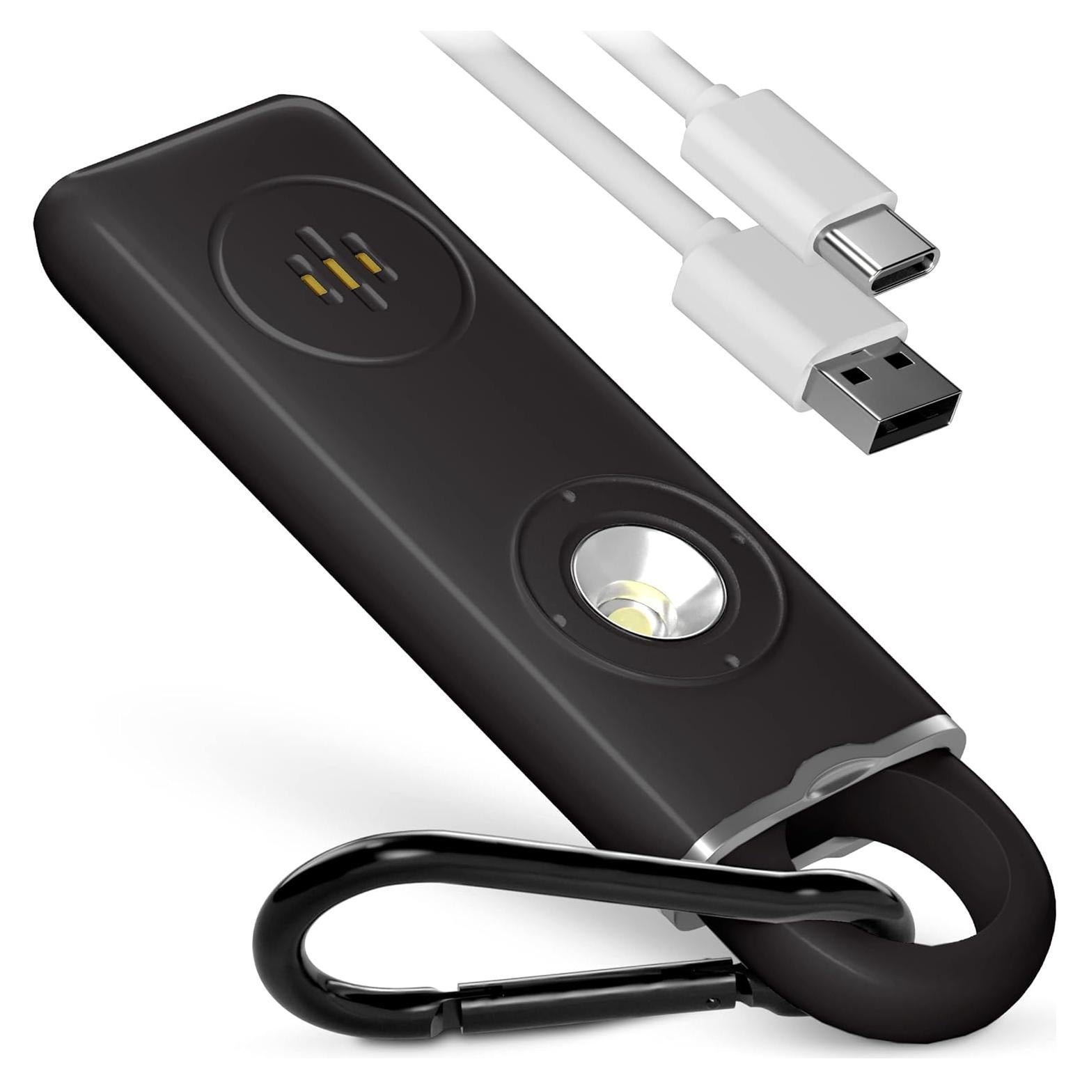 Alarma Personal WETEN 130 dB Recargable USB con Luz - Negro