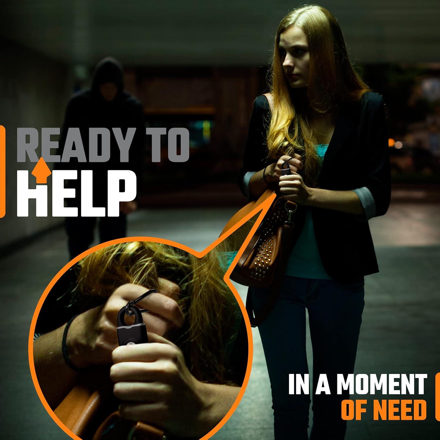 Alarma Personal WETEN 130 dB Recargable USB con Luz - Negro