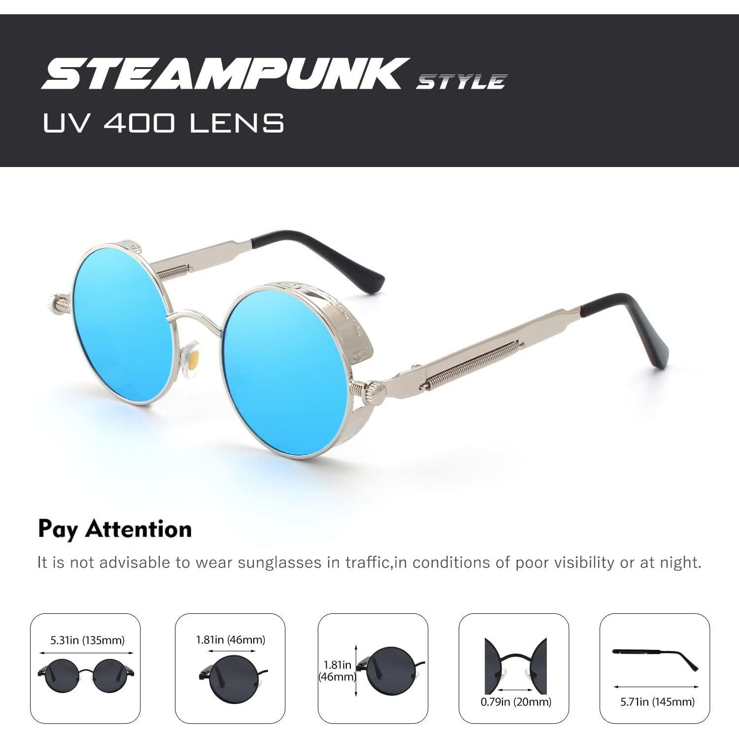 Gafas de Sol Retro Steampunk CGID con Lentes UV400