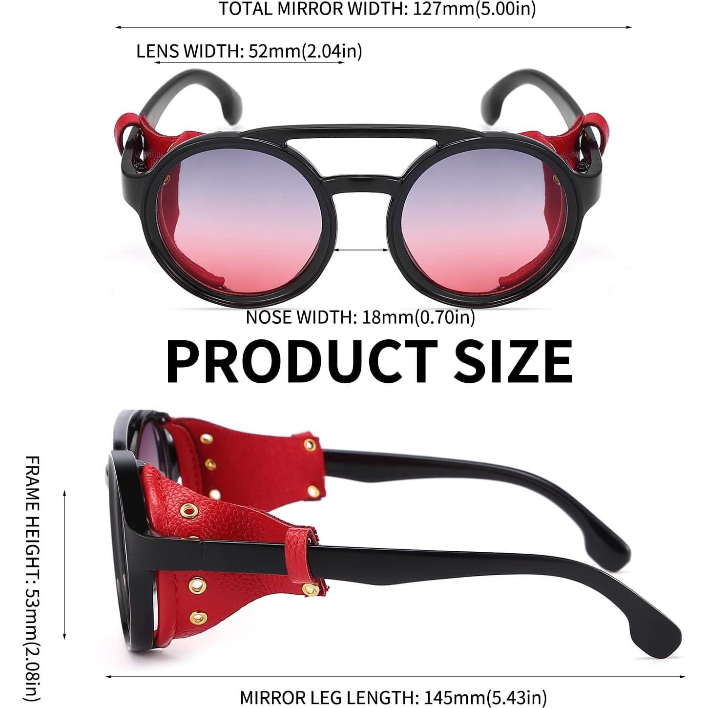 Gafas de Sol Steampunk Gysnail Redondas UV400 para Hombres