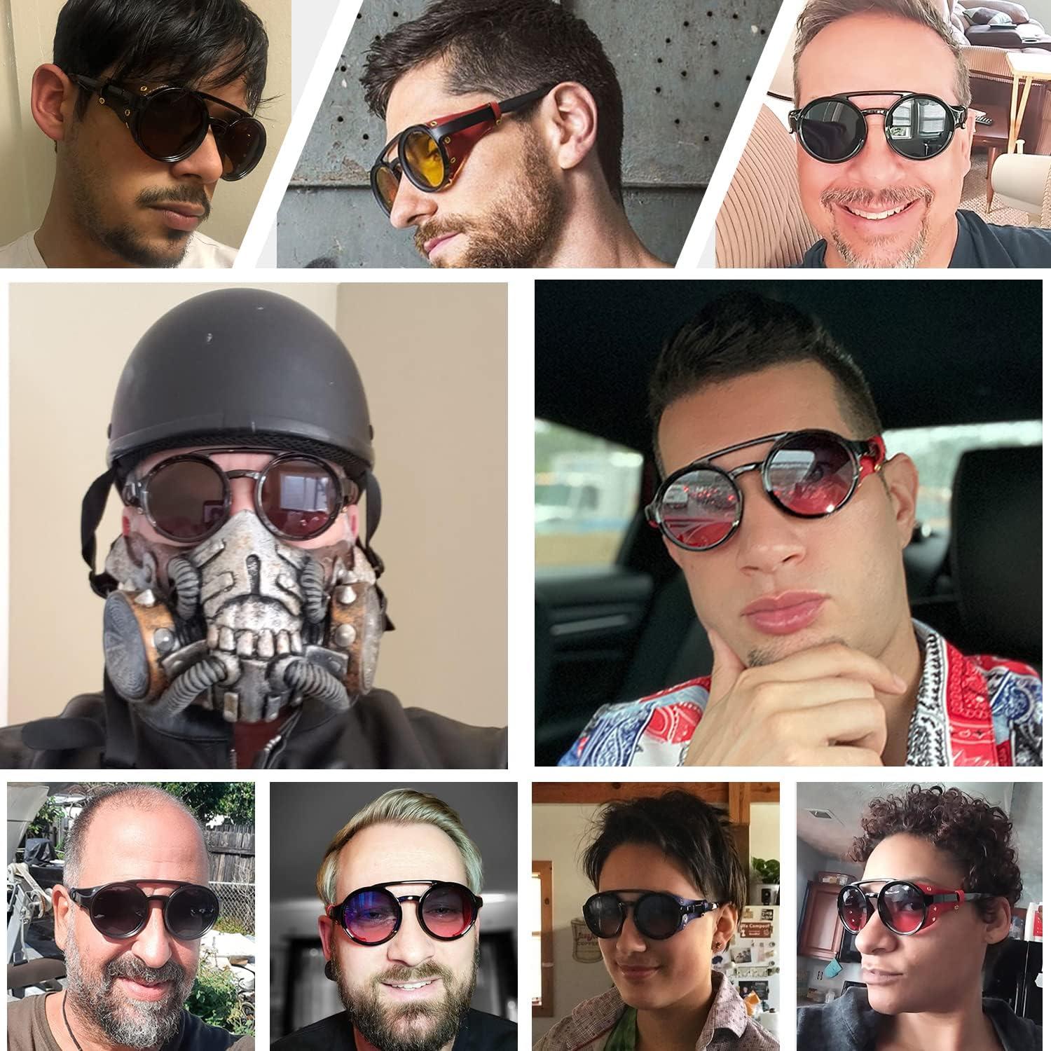 Gafas de Sol Steampunk Gysnail Redondas UV400 para Hombres