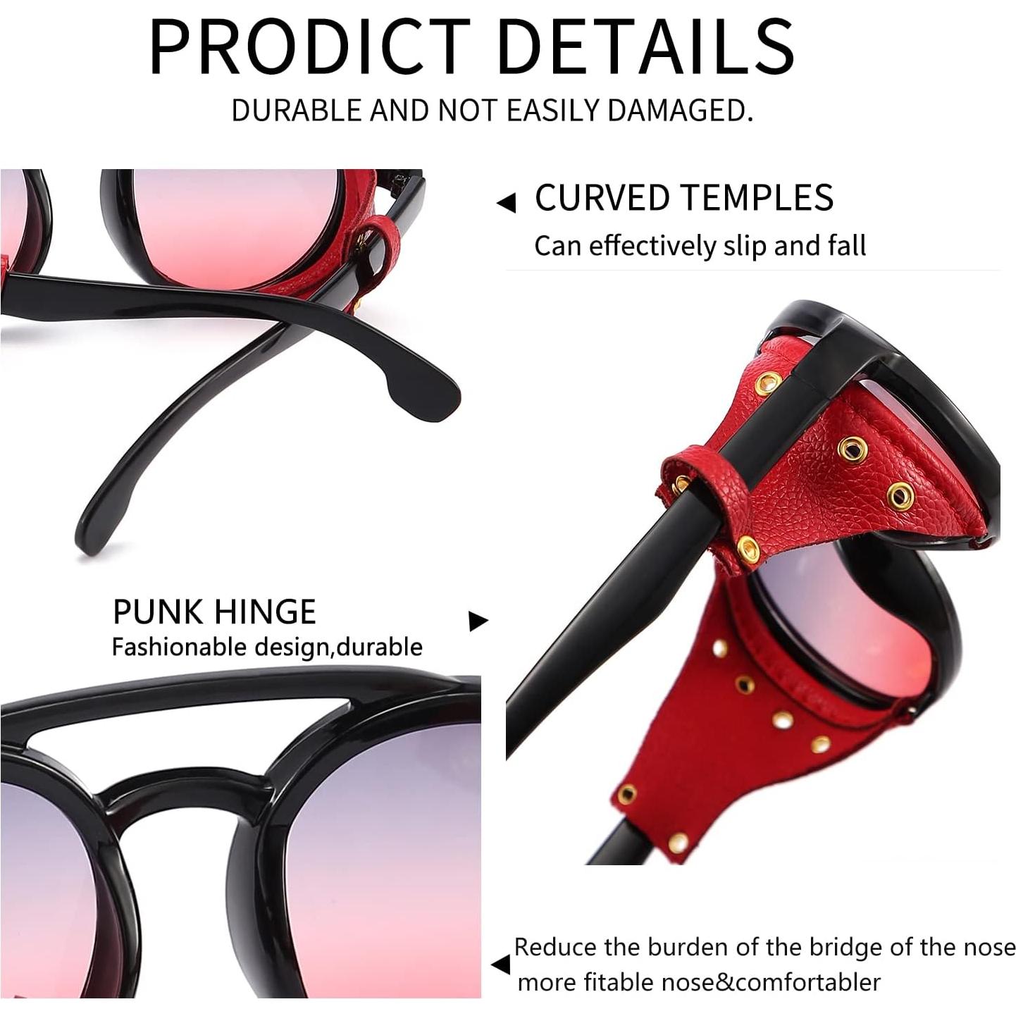 Gafas de Sol Steampunk Gysnail Redondas UV400 para Hombres