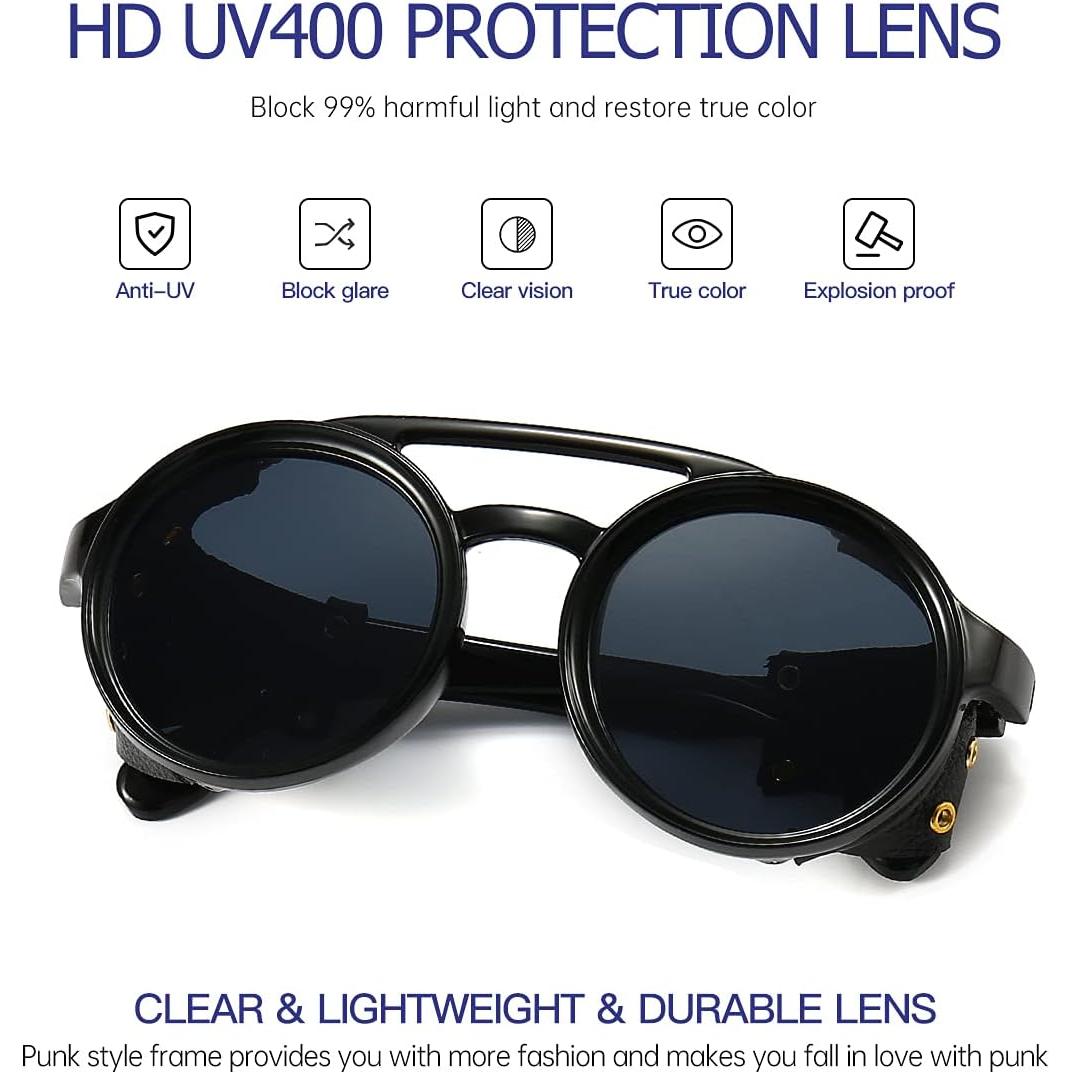 Gafas de sol steampunk Gysnail con protección UV400 HD