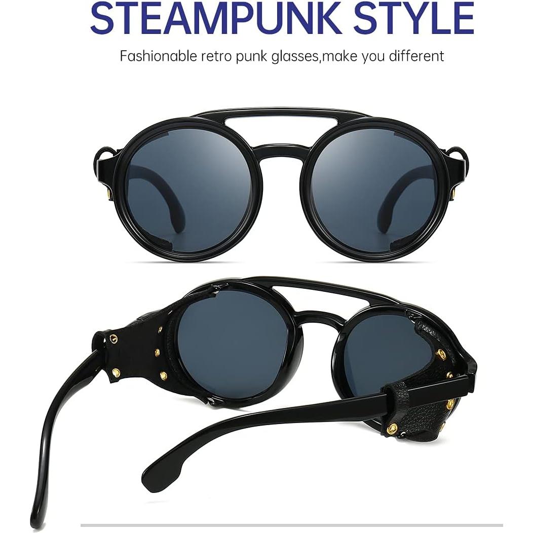 Gafas de sol steampunk Gysnail con protección UV400 HD