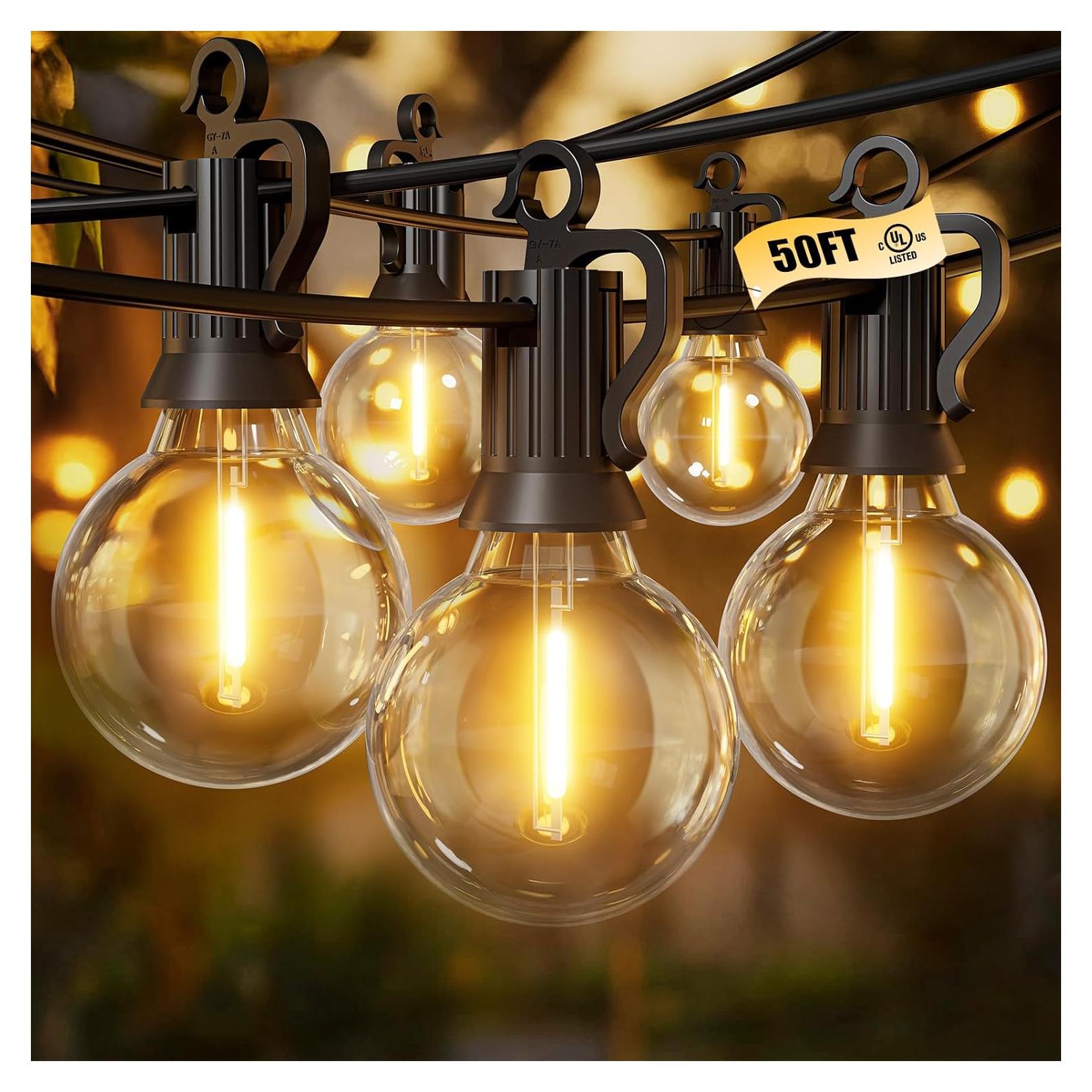 Luces de Cadena LED Brightown 15,24 m 25 Bombillas Dimmables