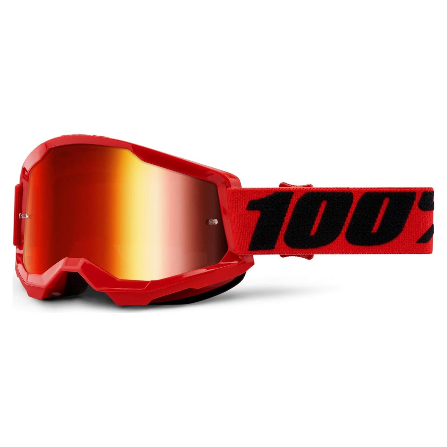 Gafas de Motocross 100% Strata 2 Rojo Espejo - Adulto Unisex