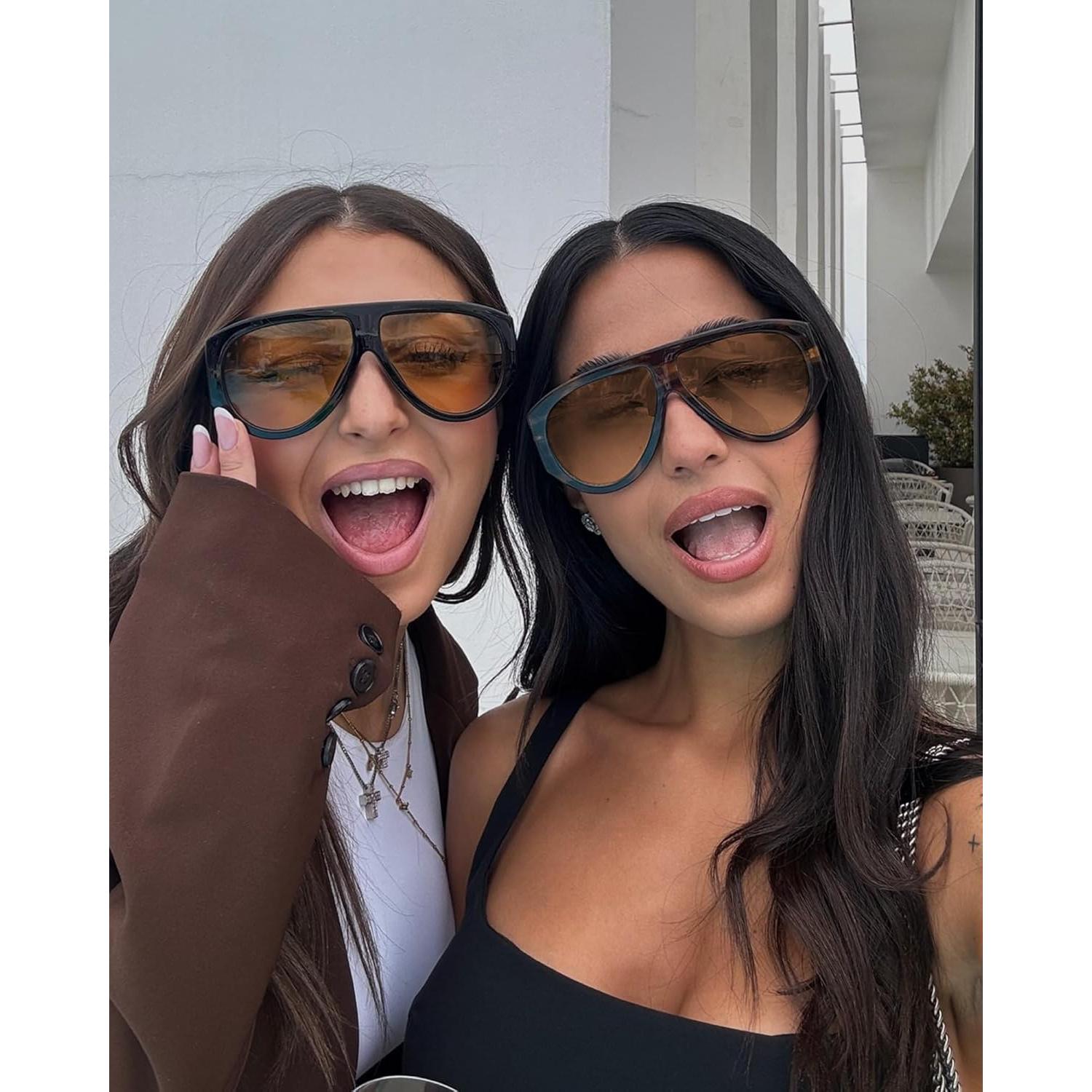 Gafas de sol aviador GUVIVI retro grandes para unisex