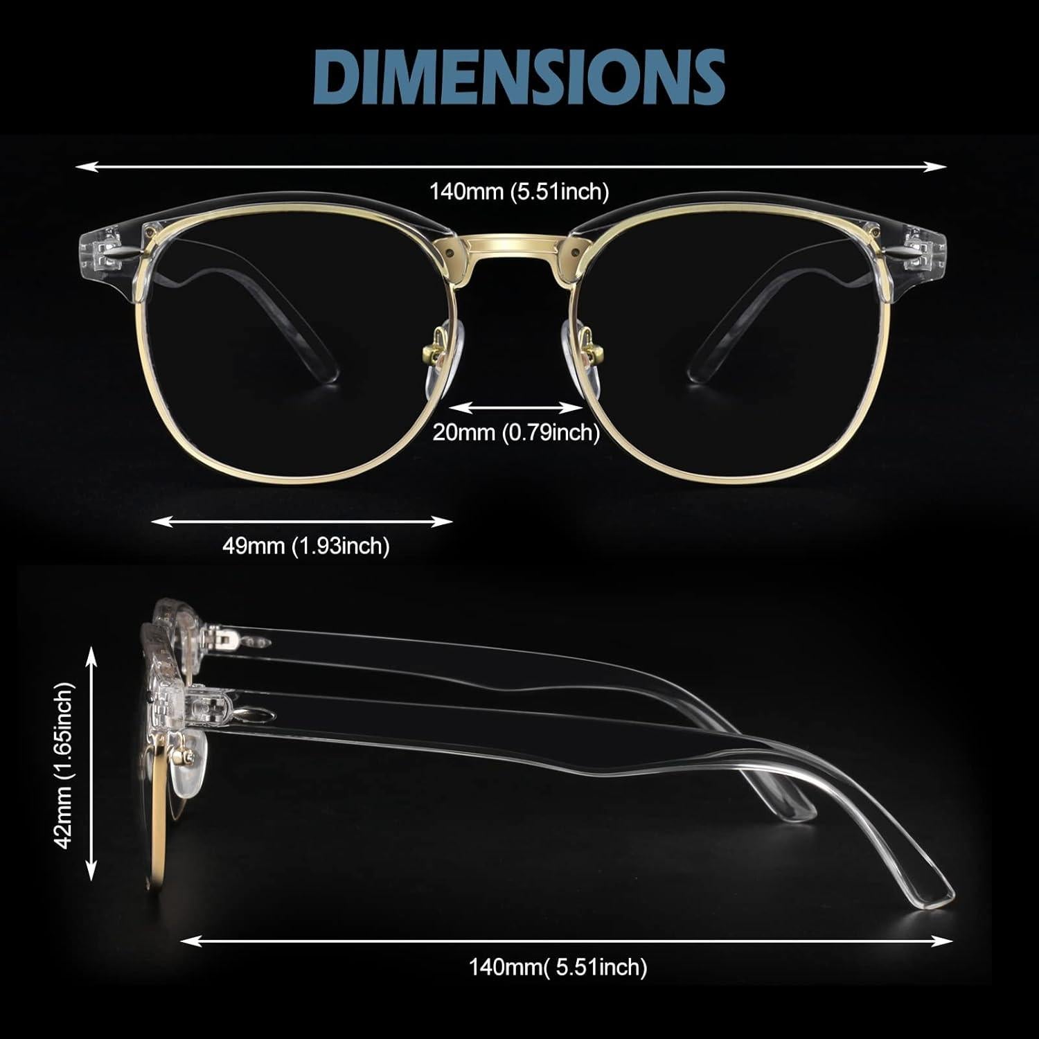 Gafas de Nerd Clásicas Happy Store CN56 UV400 Transparentes