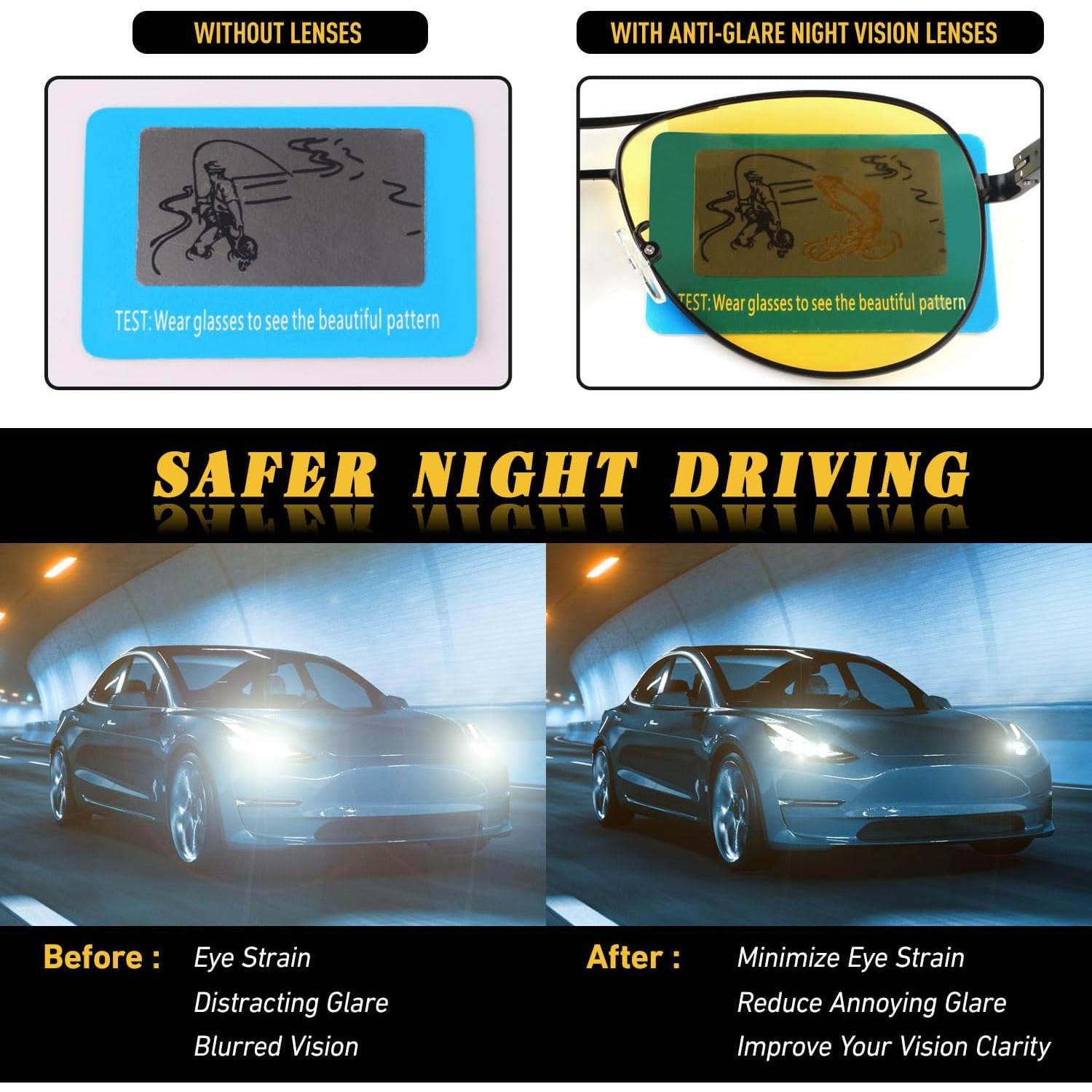 Gafas de Visión Nocturna CGID UV400 Negro Brillante