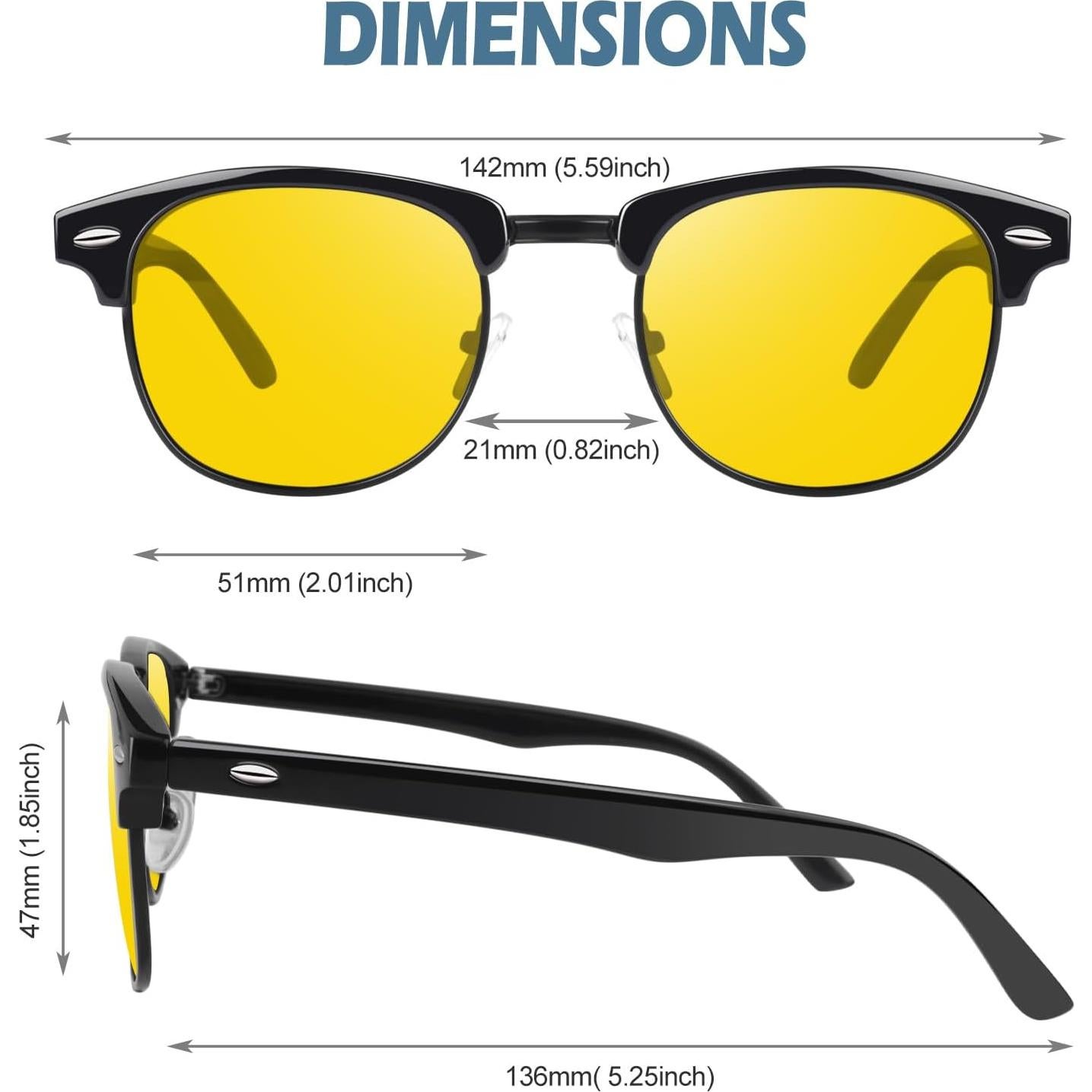 Gafas de Visión Nocturna CGID UV400 Negro Brillante