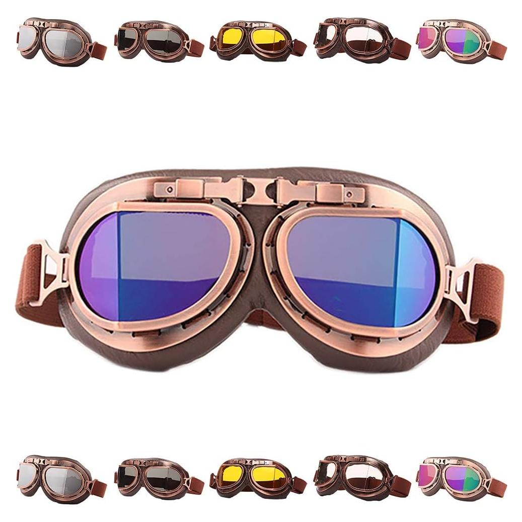 Gafas de Moto Vintage Peicees Cobre Lentes Coloridos
