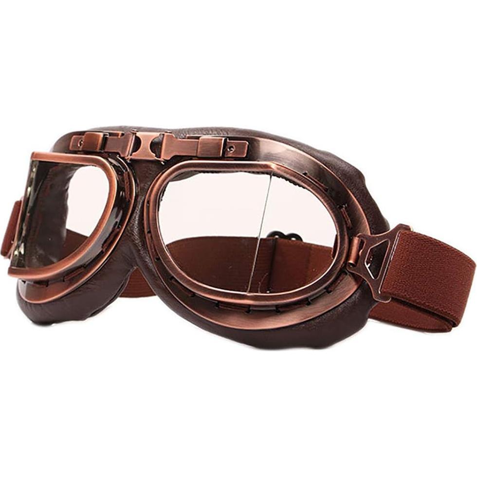 Gafas de Moto Vintage Peicees Cobre Lentes Transparentes