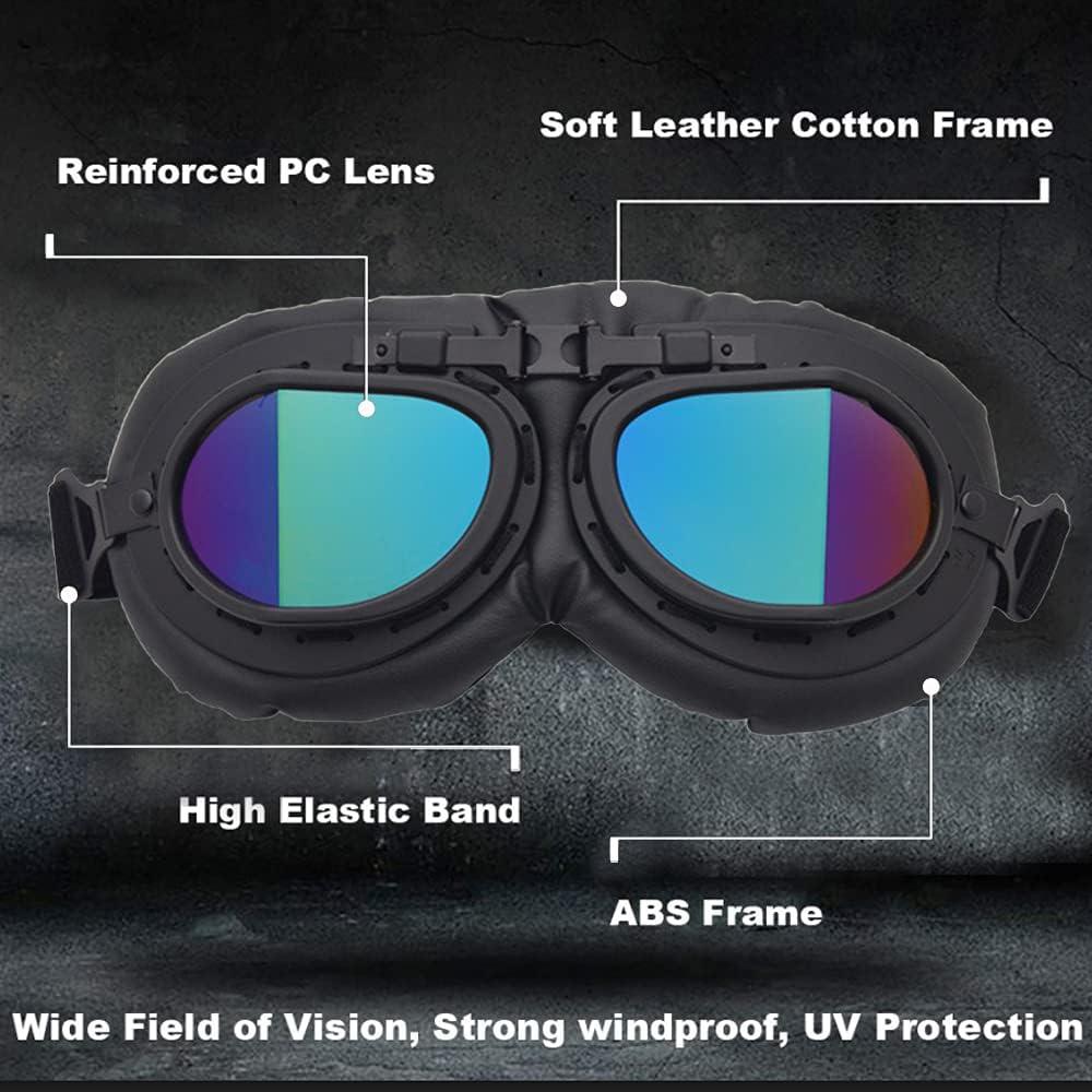 Gafas de Moto Vintage Peicees con Lentes Anti-impacto