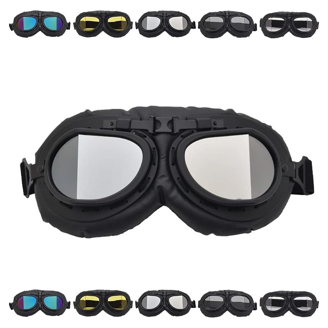 Gafas de Moto Vintage Peicees con Lentes Anti-impacto