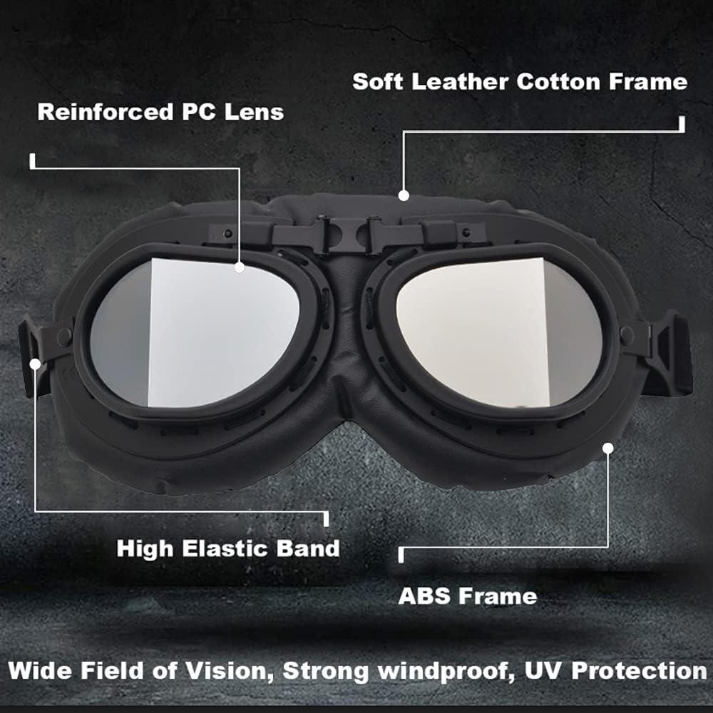 Gafas de Moto Vintage Peicees con Lentes Anti-impacto